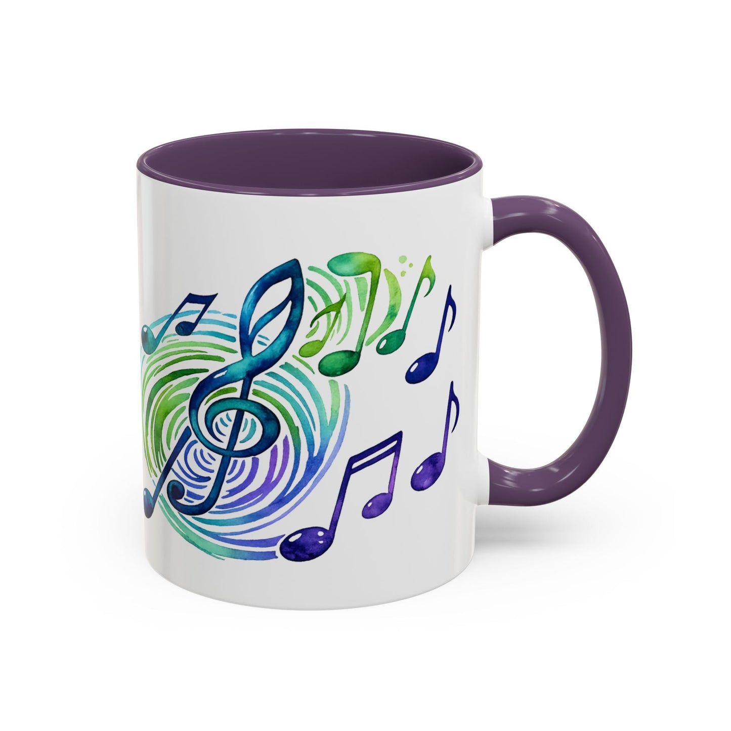 Musical Notes Accent Coffee Mug | Music Lover Mug | Gift for Singers, Musicians & Music Fans | Ceramic Accent Mug - SJM Print Store