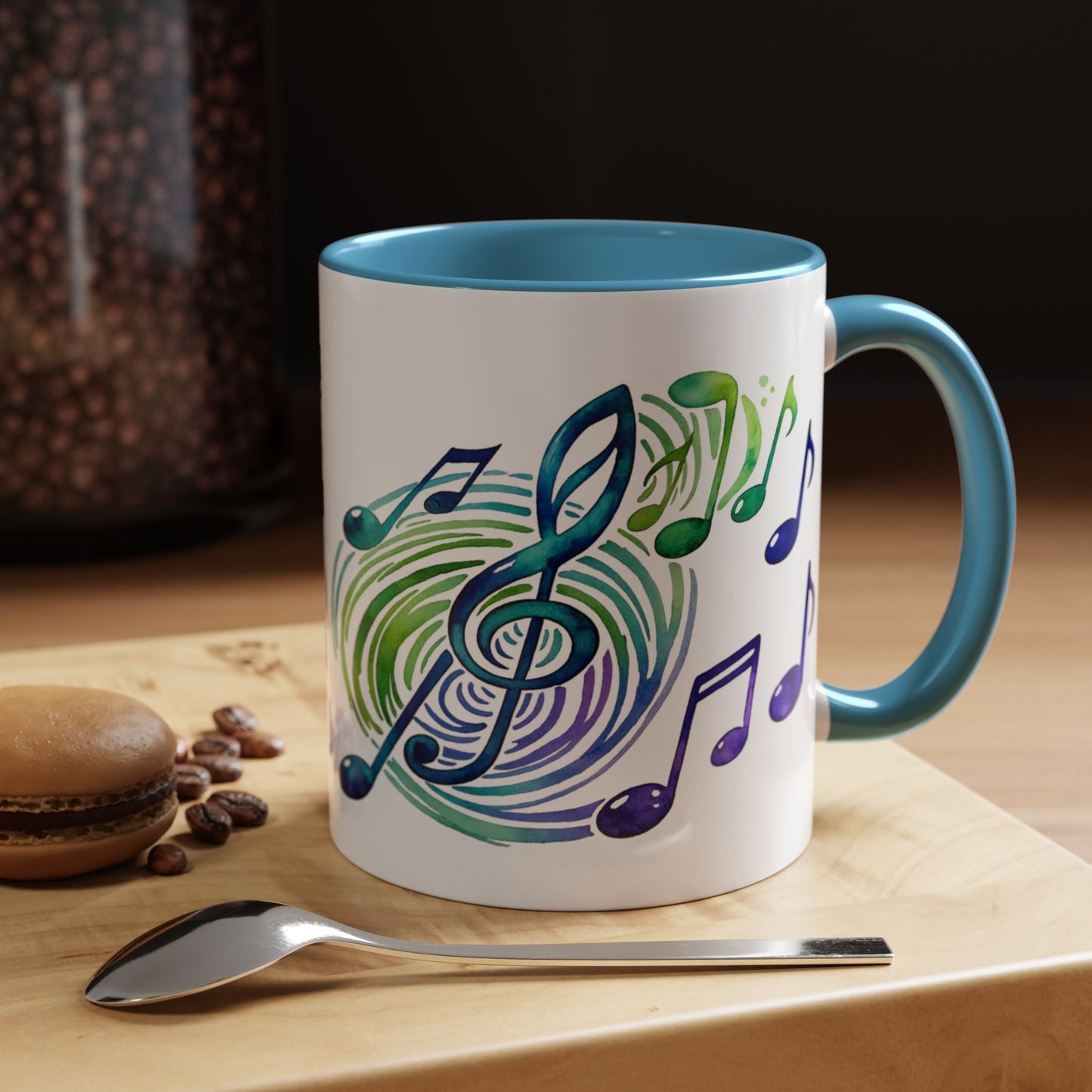 Musical Notes Accent Coffee Mug | Music Lover Mug | Gift for Singers, Musicians & Music Fans | Ceramic Accent Mug - SJM Print Store