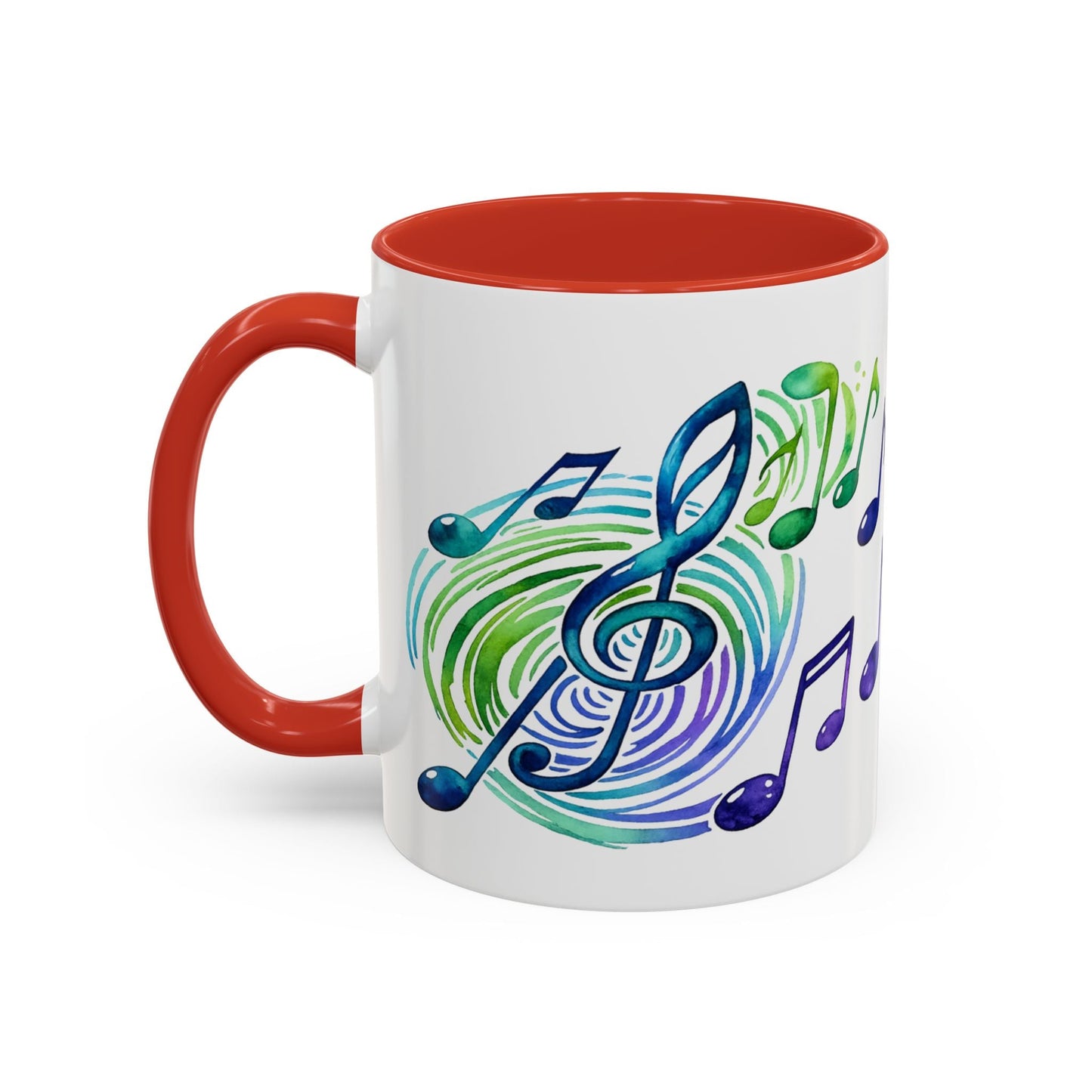 Musical Notes Accent Coffee Mug | Music Lover Mug | Gift for Singers, Musicians & Music Fans | Ceramic Accent Mug - SJM Print Store