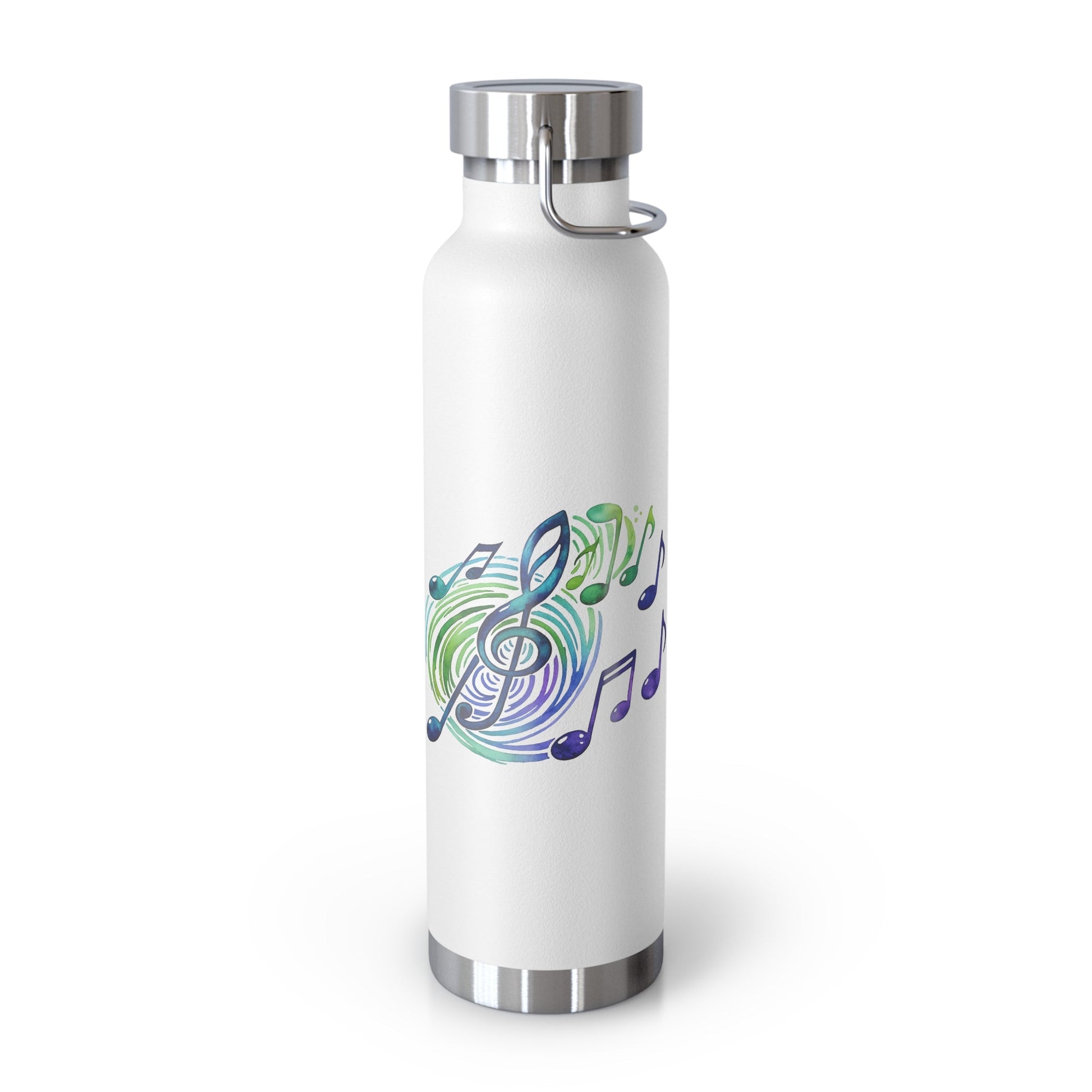 Musical Notes Insulated Flask | Stainless Steel Water Bottle | Music Lover Gift | Vacuum Flask for Singers, Musicians & Music Fans - SJM Print Store
