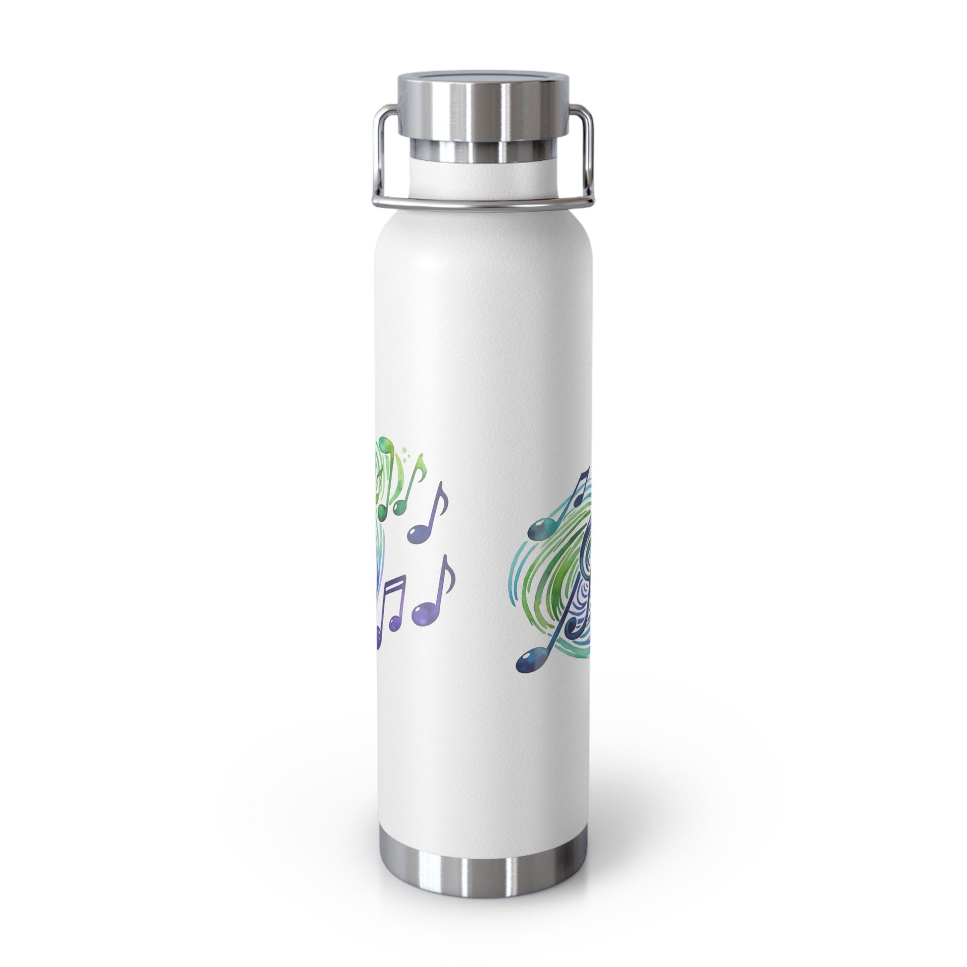 Musical Notes Insulated Flask | Stainless Steel Water Bottle | Music Lover Gift | Vacuum Flask for Singers, Musicians & Music Fans - SJM Print Store