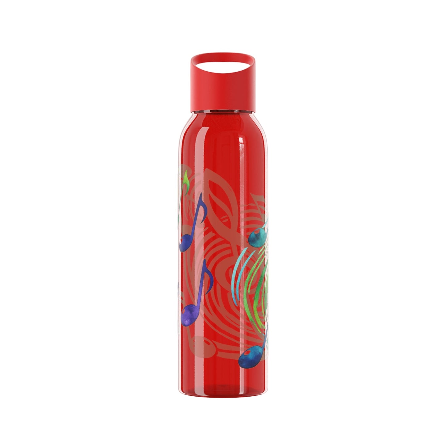 Musical Notes Plastic Water Bottle | Reusable Water Bottle | Music Lover Gift | Gift for Singers, Musicians & Music Fans | 20oz Clear Bottle - SJM Print Store