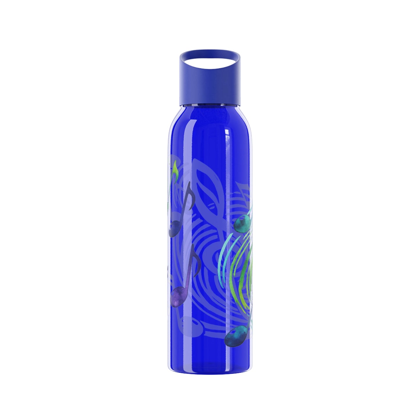 Musical Notes Plastic Water Bottle | Reusable Water Bottle | Music Lover Gift | Gift for Singers, Musicians & Music Fans | 20oz Clear Bottle - SJM Print Store