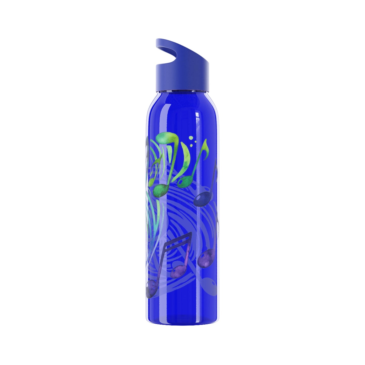 Musical Notes Plastic Water Bottle | Reusable Water Bottle | Music Lover Gift | Gift for Singers, Musicians & Music Fans | 20oz Clear Bottle - SJM Print Store