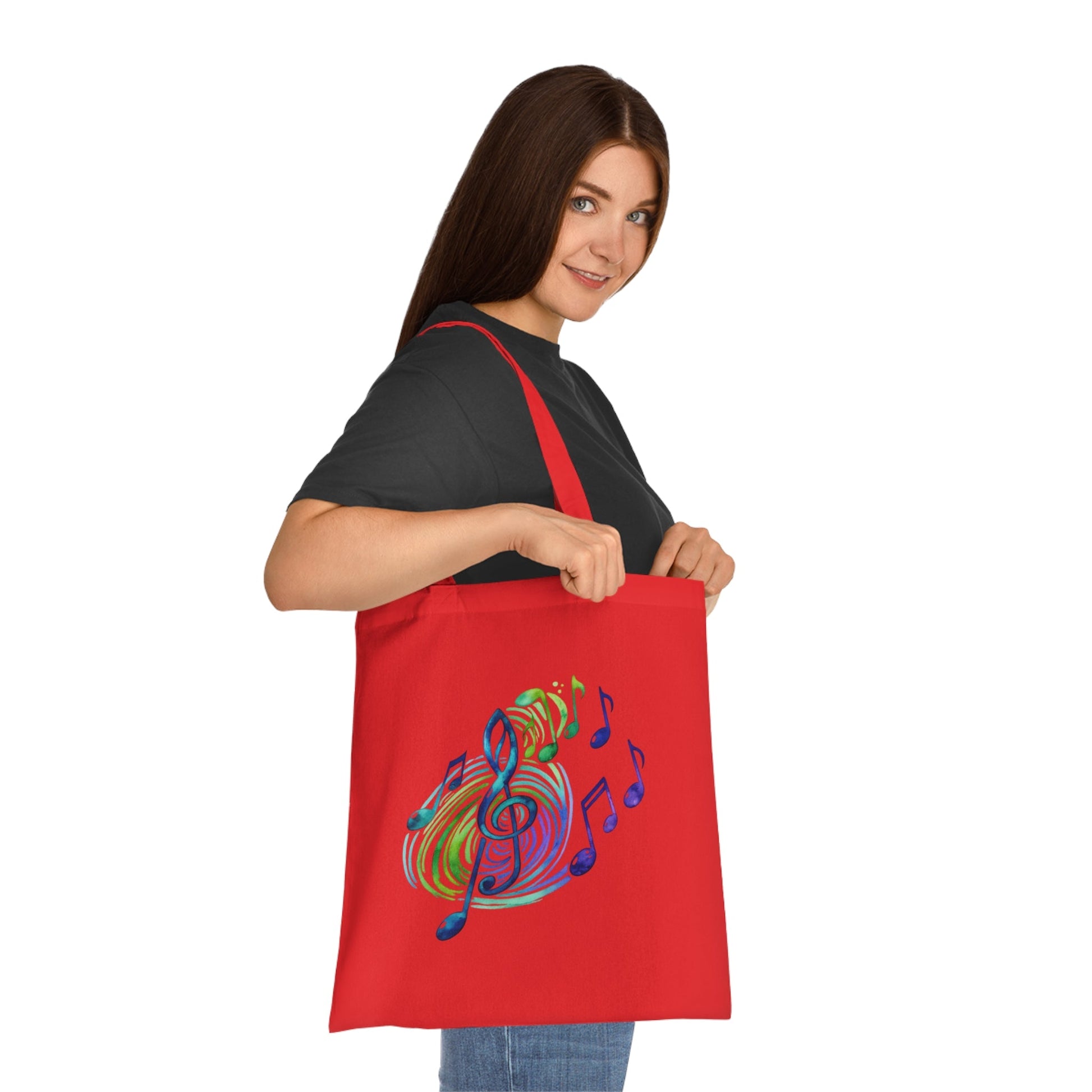 Musical Notes Tote Bag | Music Lover Canvas Tote | Gift for Singers, Musicians & Music Fans | Reusable Shopping Bag - SJM Print Store