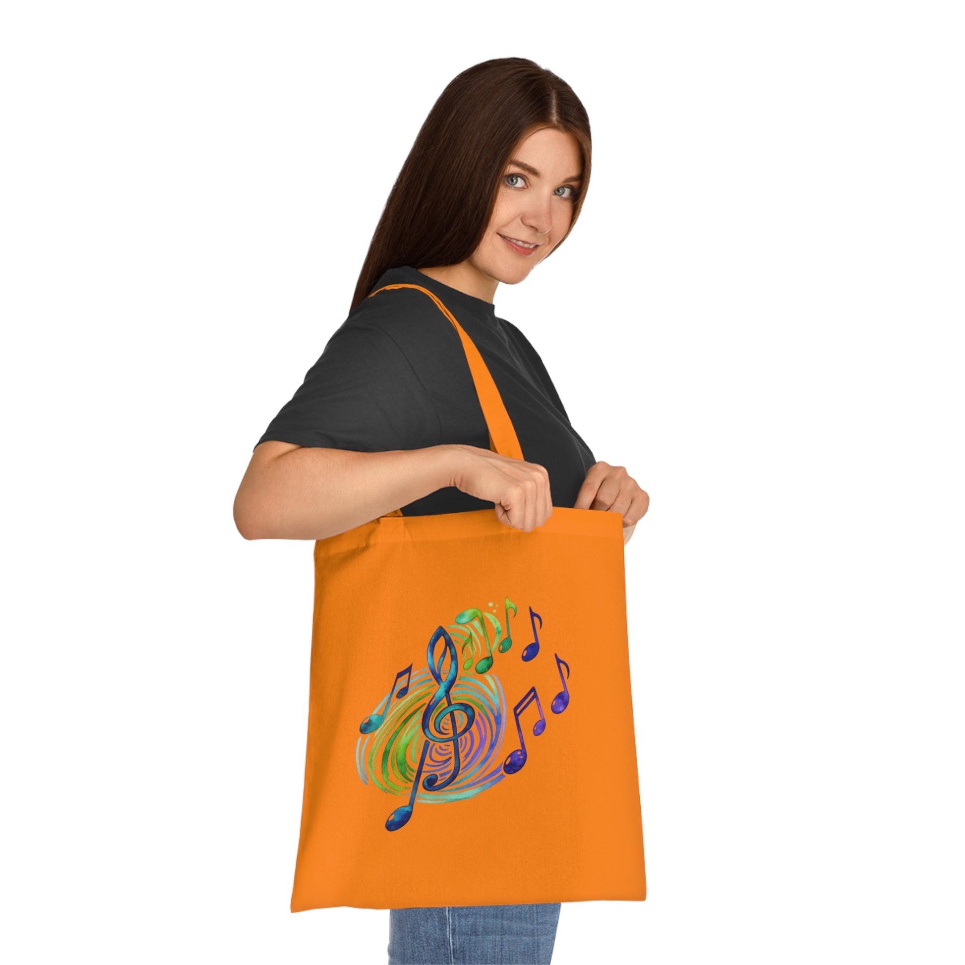 Musical Notes Tote Bag | Music Lover Canvas Tote | Gift for Singers, Musicians & Music Fans | Reusable Shopping Bag - SJM Print Store