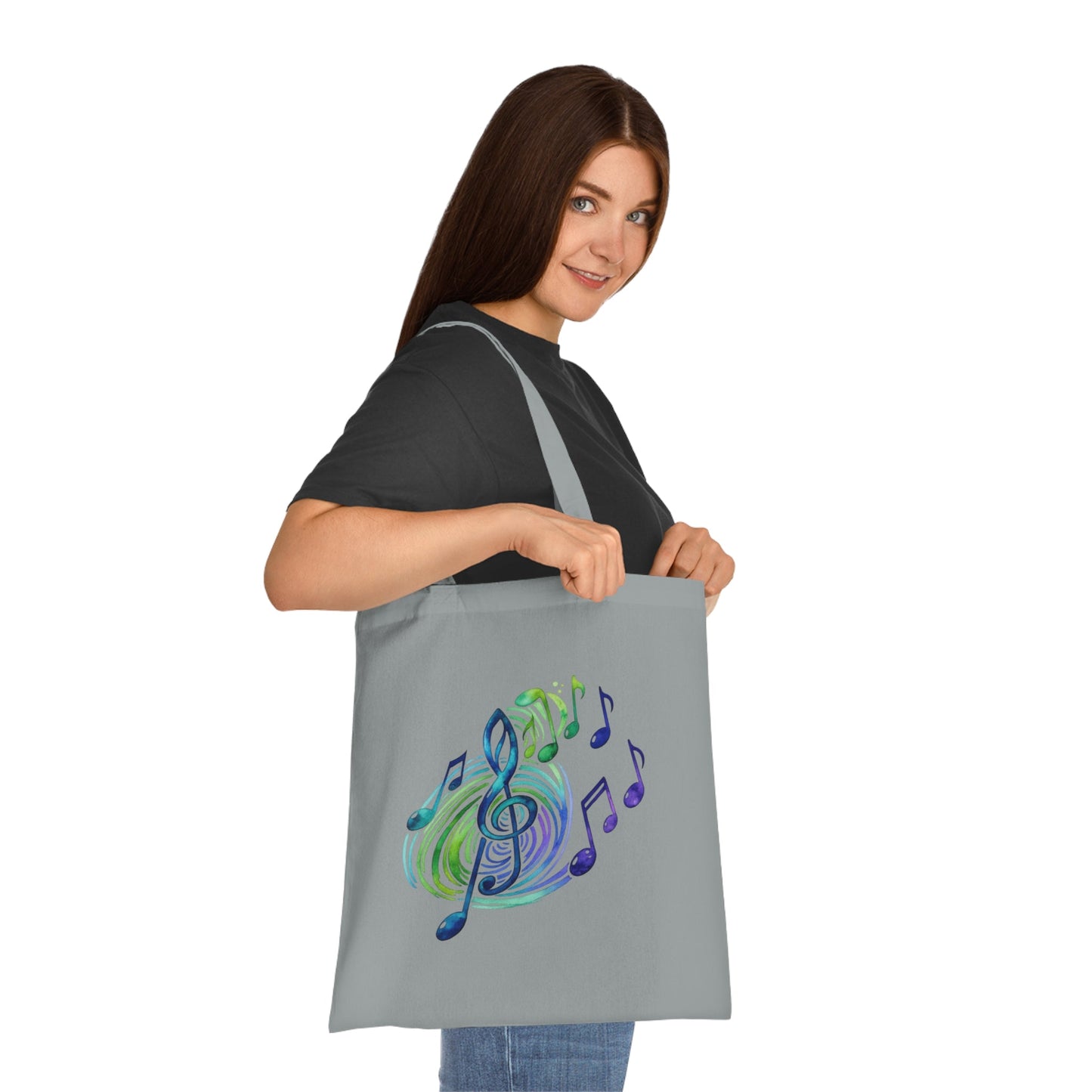 Musical Notes Tote Bag | Music Lover Canvas Tote | Gift for Singers, Musicians & Music Fans | Reusable Shopping Bag - SJM Print Store