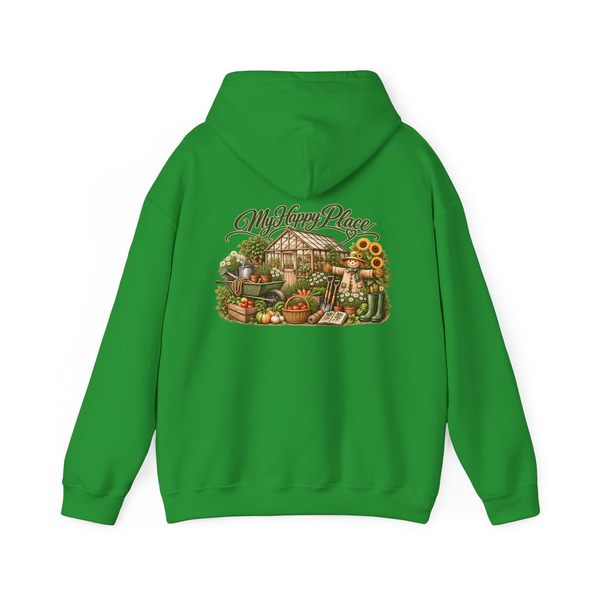My Happy Place Greenhouse – Back Print Hoodie - SJM Print Store