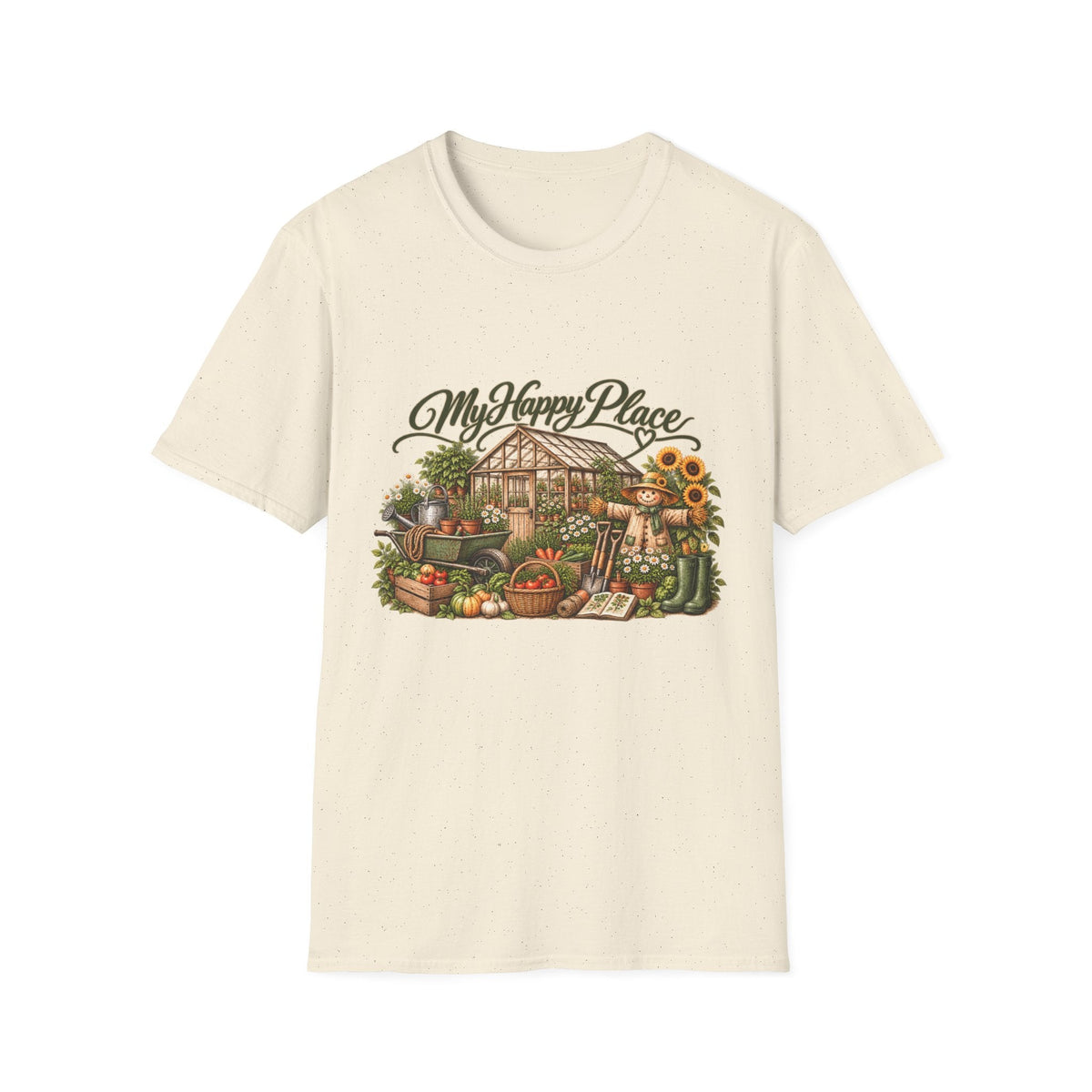 My Happy Place Greenhouse – Front Print T-Shirt - SJM Print Store