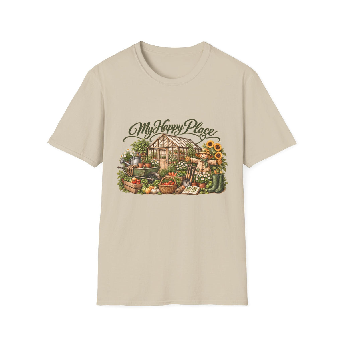 My Happy Place Greenhouse – Front Print T-Shirt - SJM Print Store