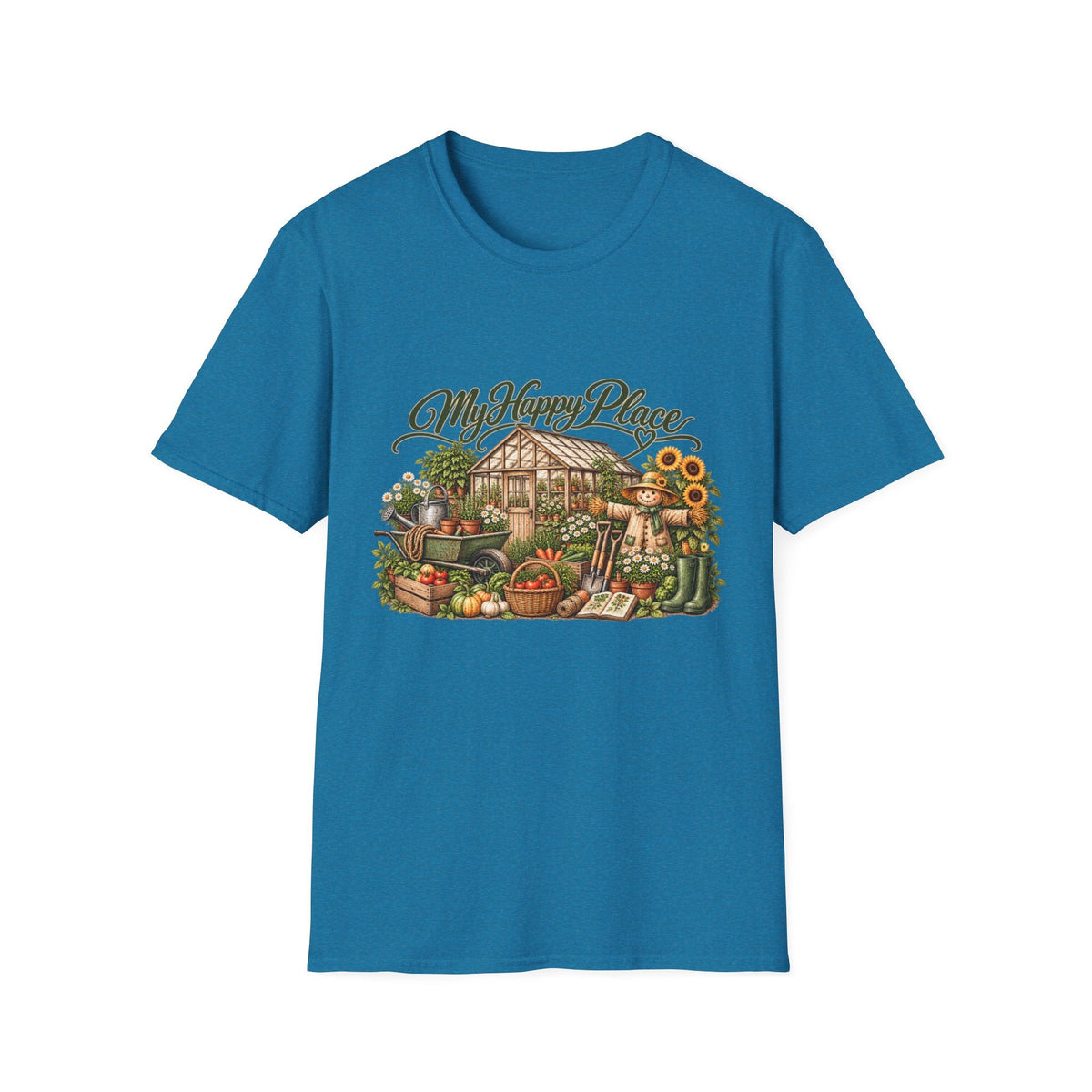 My Happy Place Greenhouse – Front Print T-Shirt - SJM Print Store