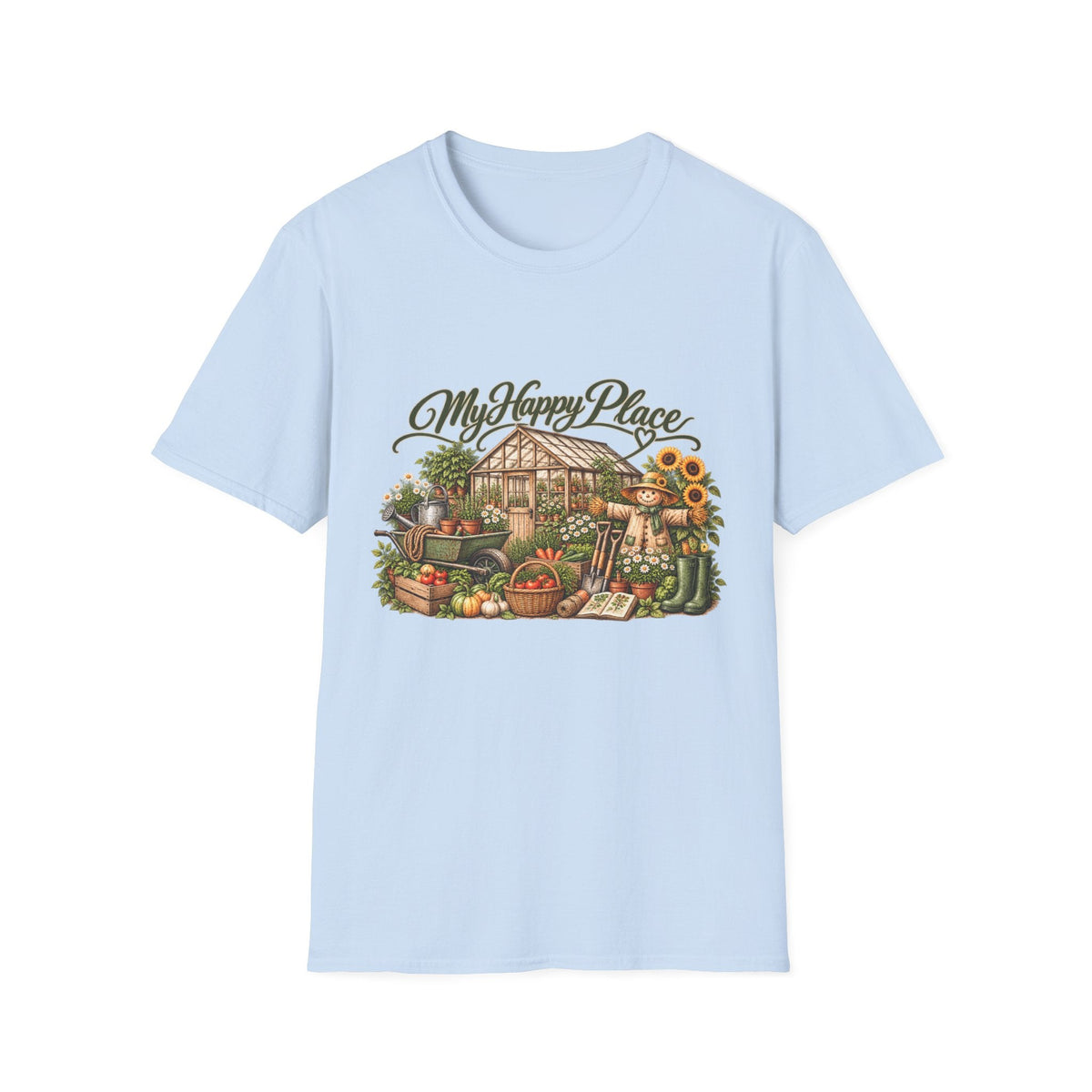My Happy Place Greenhouse – Front Print T-Shirt - SJM Print Store
