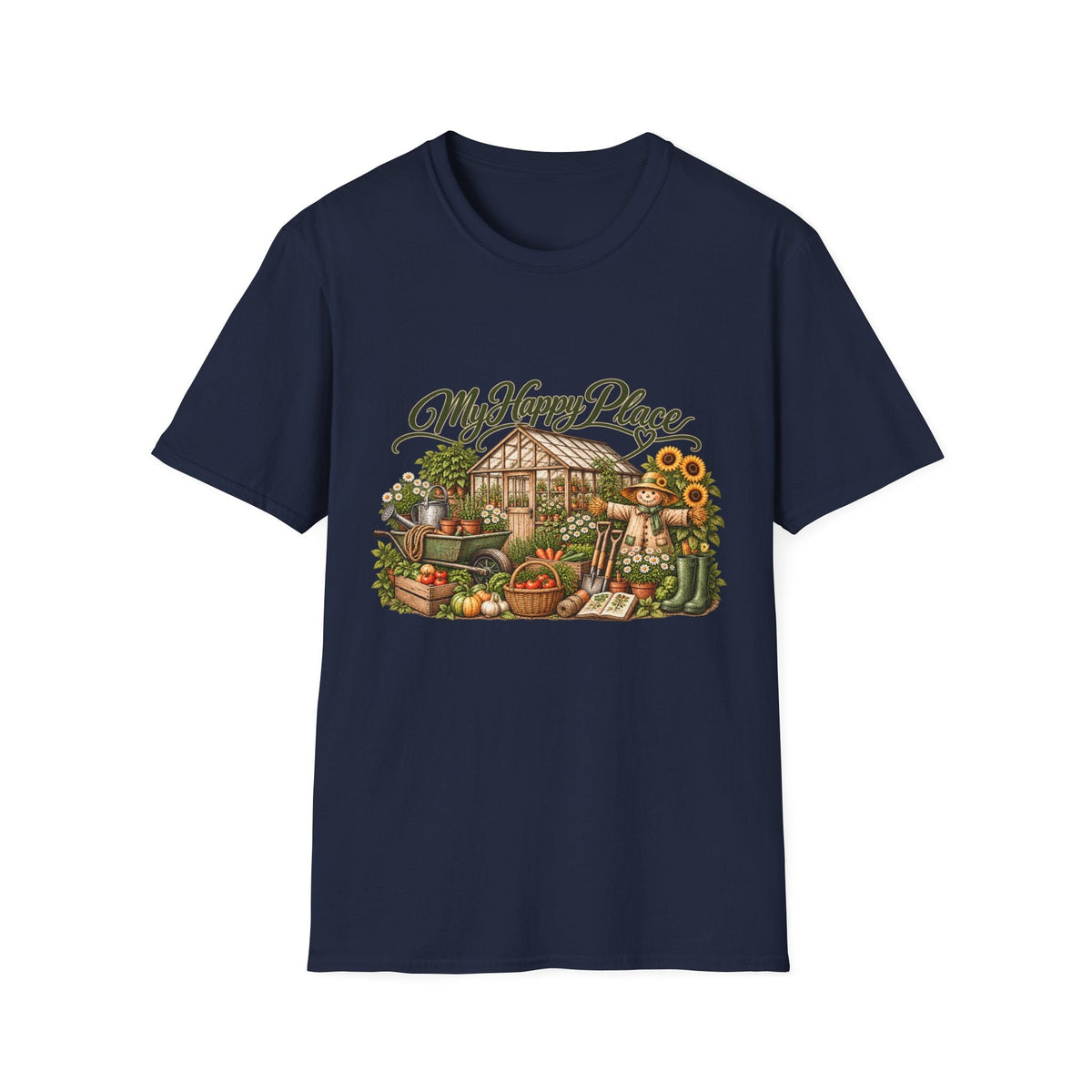 My Happy Place Greenhouse – Front Print T-Shirt - SJM Print Store