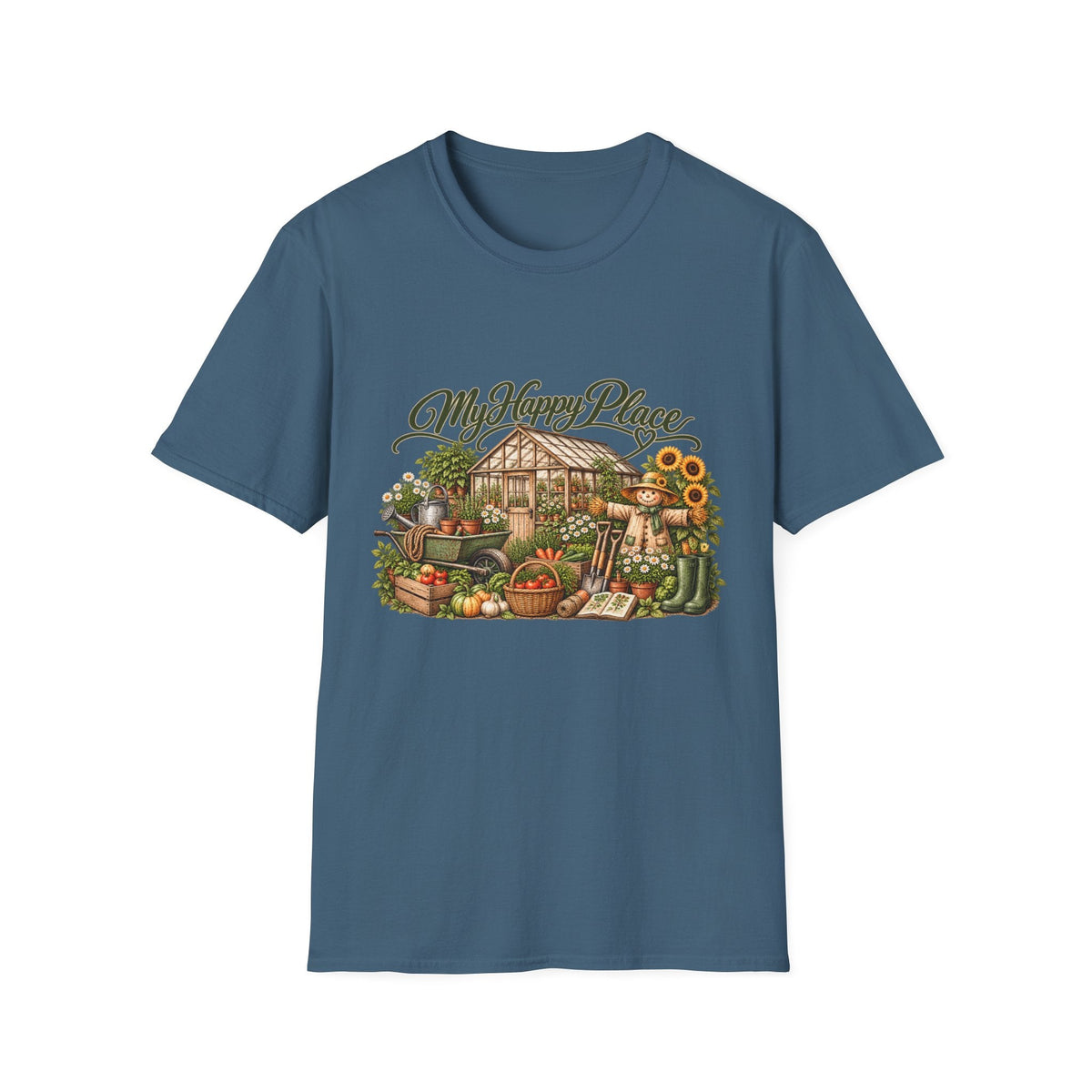 My Happy Place Greenhouse – Front Print T-Shirt - SJM Print Store
