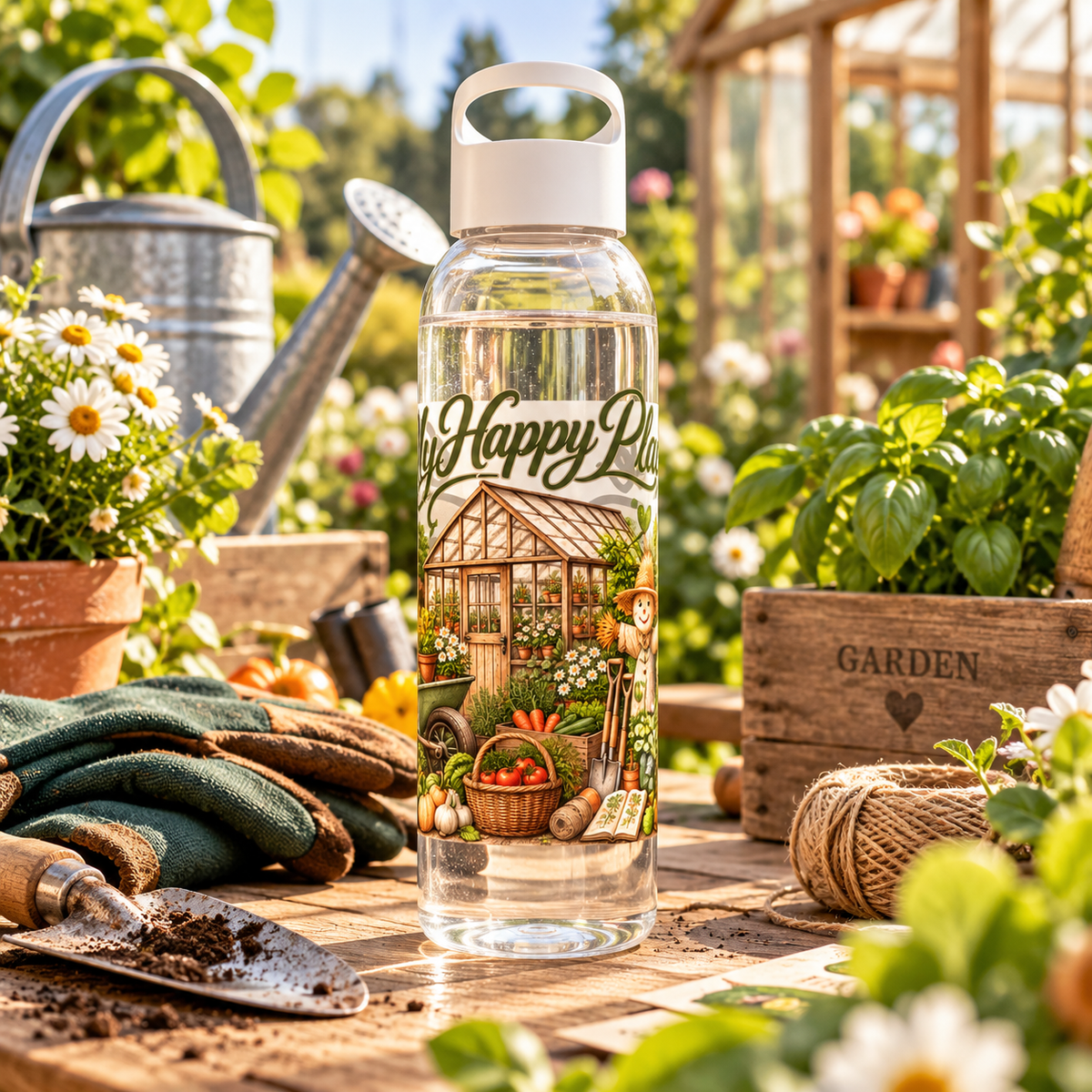 My Happy Place Greenhouse Water Bottle - SJM Print Store