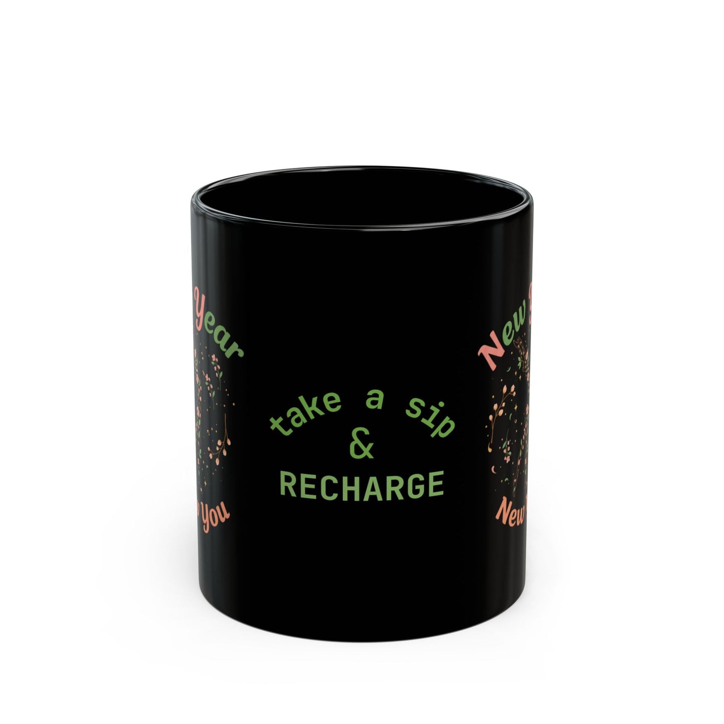 New Year New You Black Mug - SJM Print Store