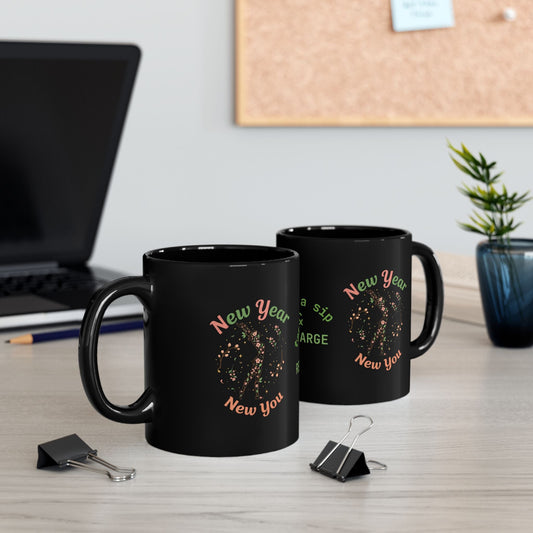 New Year New You Black Mug - SJM Print Store