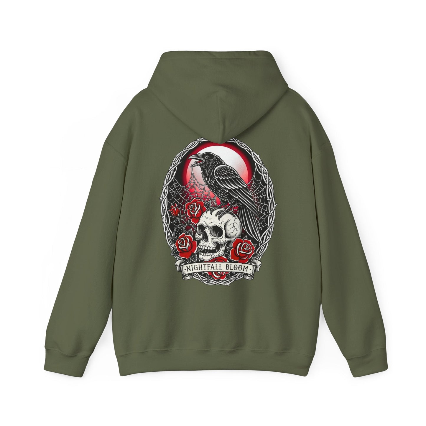 Nightfall Bloom Gothic Graphic Halloween Hoodie - SJM Print Store