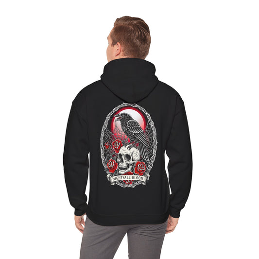 Nightfall Bloom Gothic Graphic Halloween Hoodie - SJM Print Store