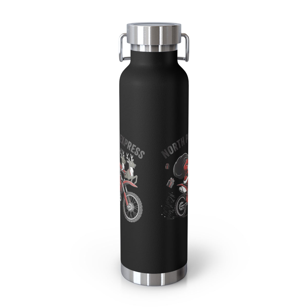 North Pole Express Motocross Christmas Insulated Flask - SJM Print Store