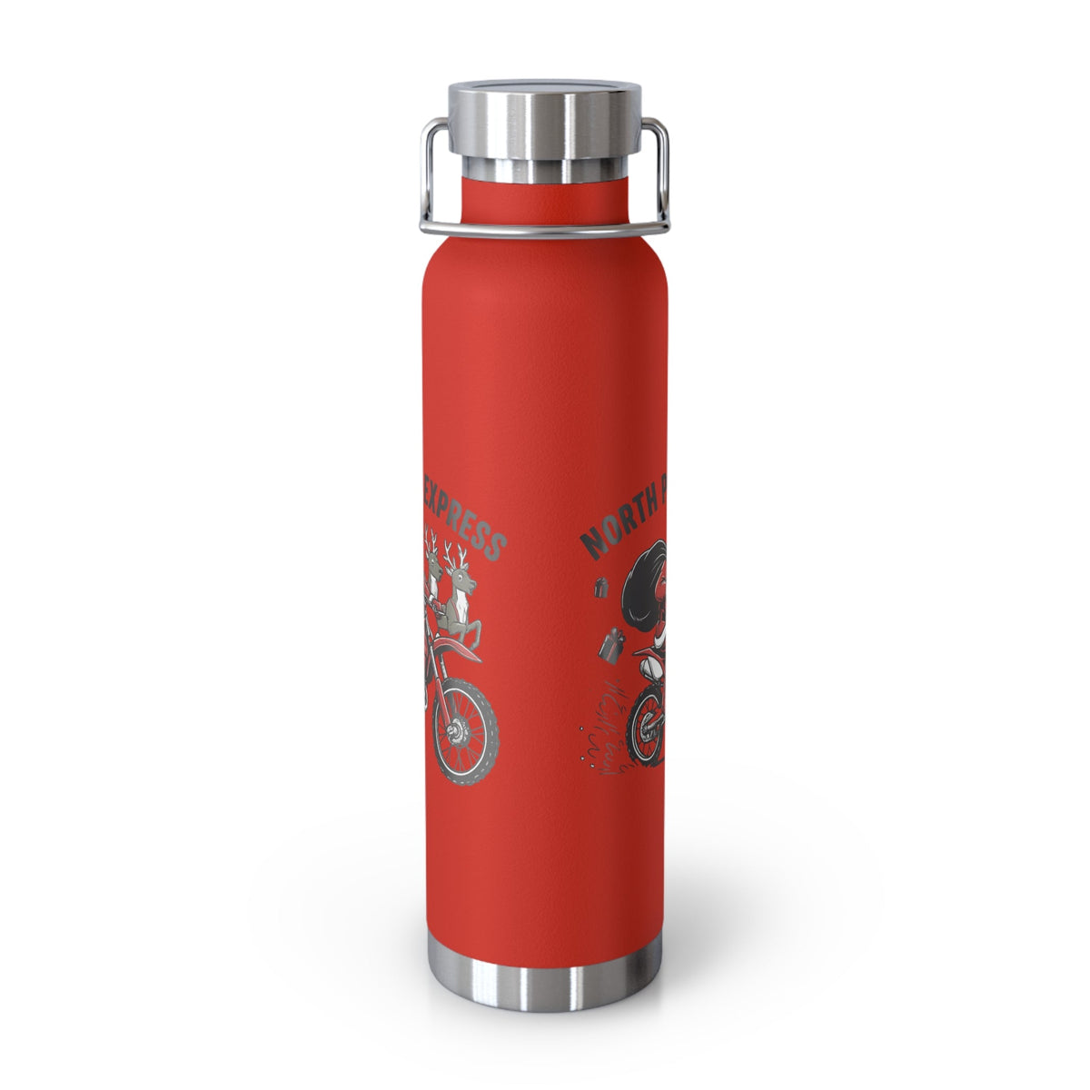North Pole Express Motocross Christmas Insulated Flask - SJM Print Store