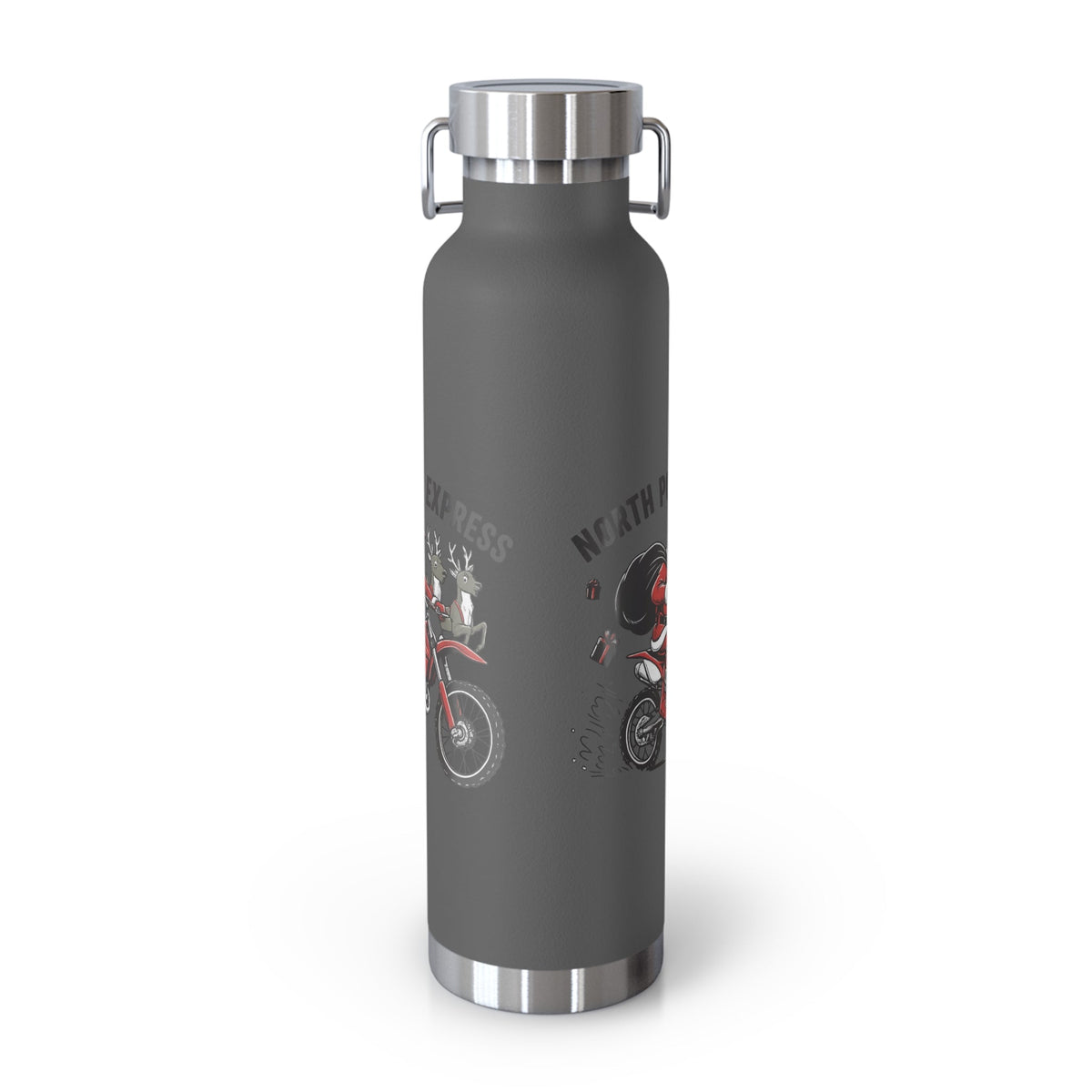 North Pole Express Motocross Christmas Insulated Flask - SJM Print Store