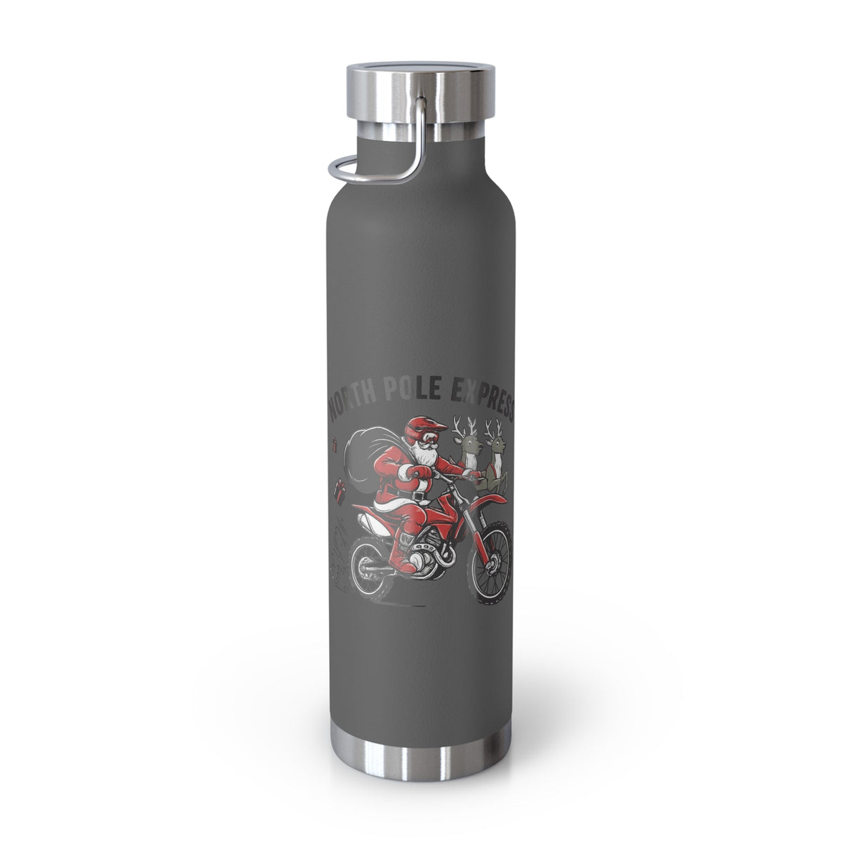 North Pole Express Motocross Christmas Insulated Flask - SJM Print Store