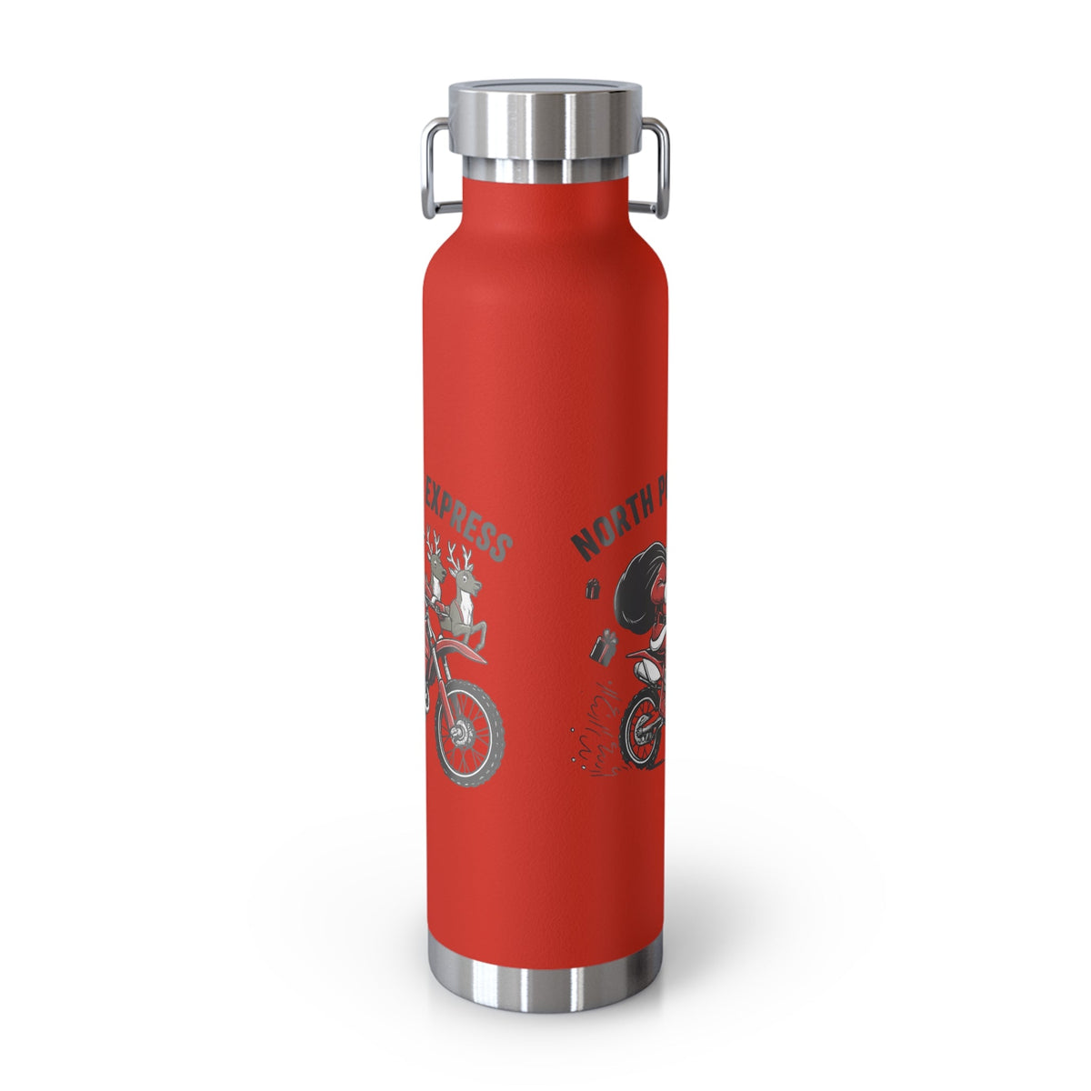 North Pole Express Motocross Christmas Insulated Flask - SJM Print Store