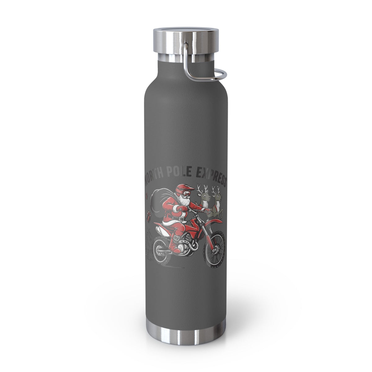North Pole Express Motocross Christmas Insulated Flask - SJM Print Store
