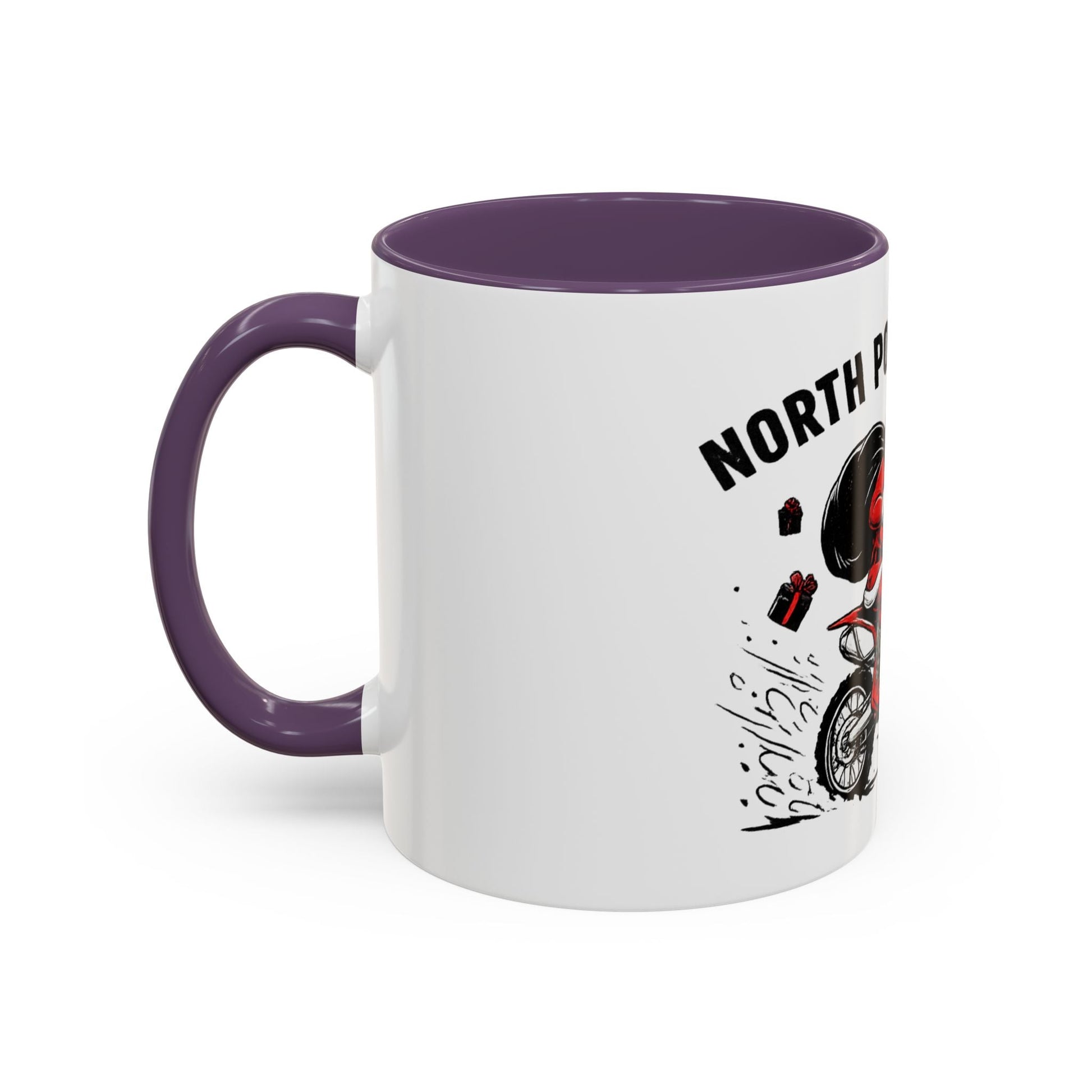 North Pole Express Motocross Santa Accent Mug - SJM Print Store