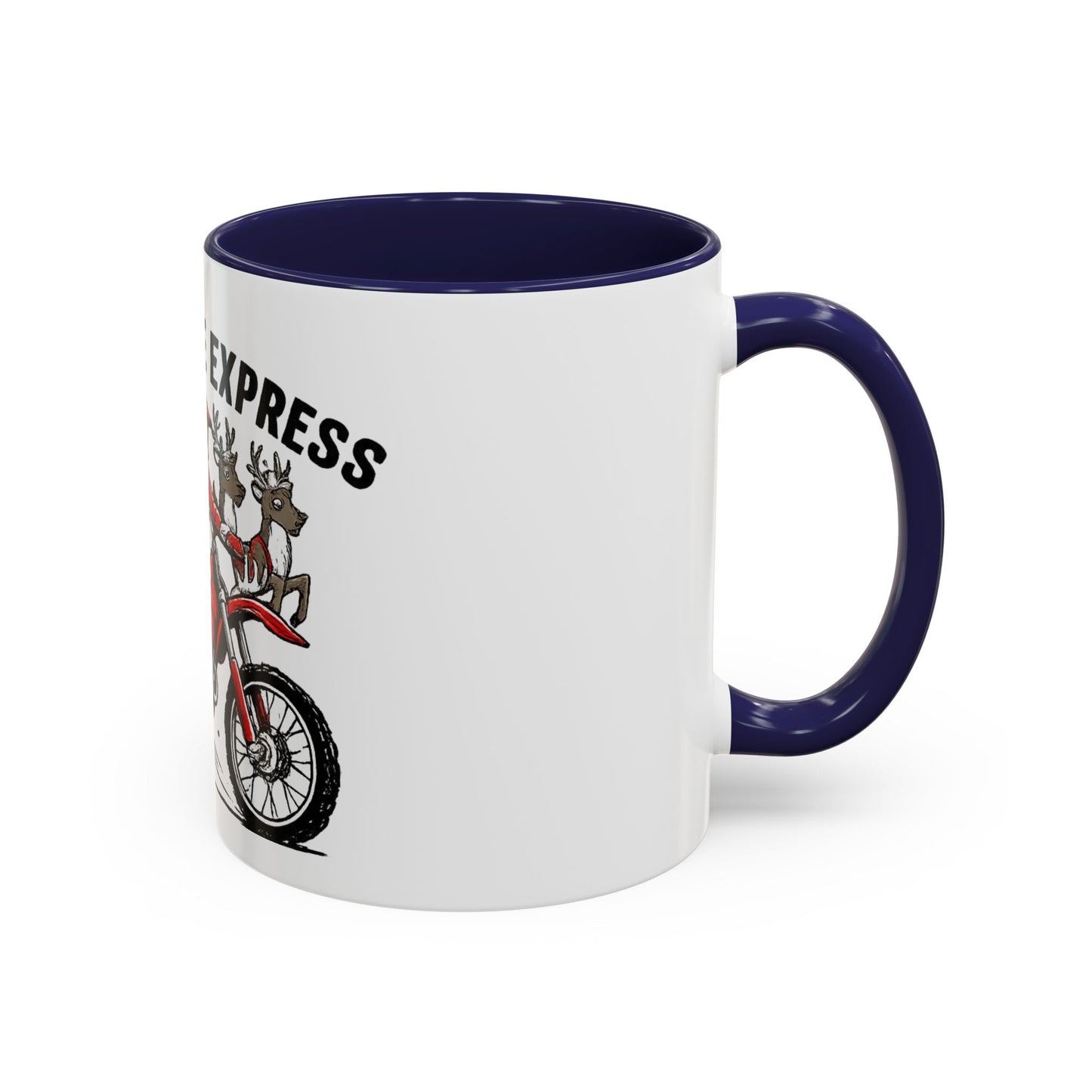 North Pole Express Motocross Santa Accent Mug - SJM Print Store
