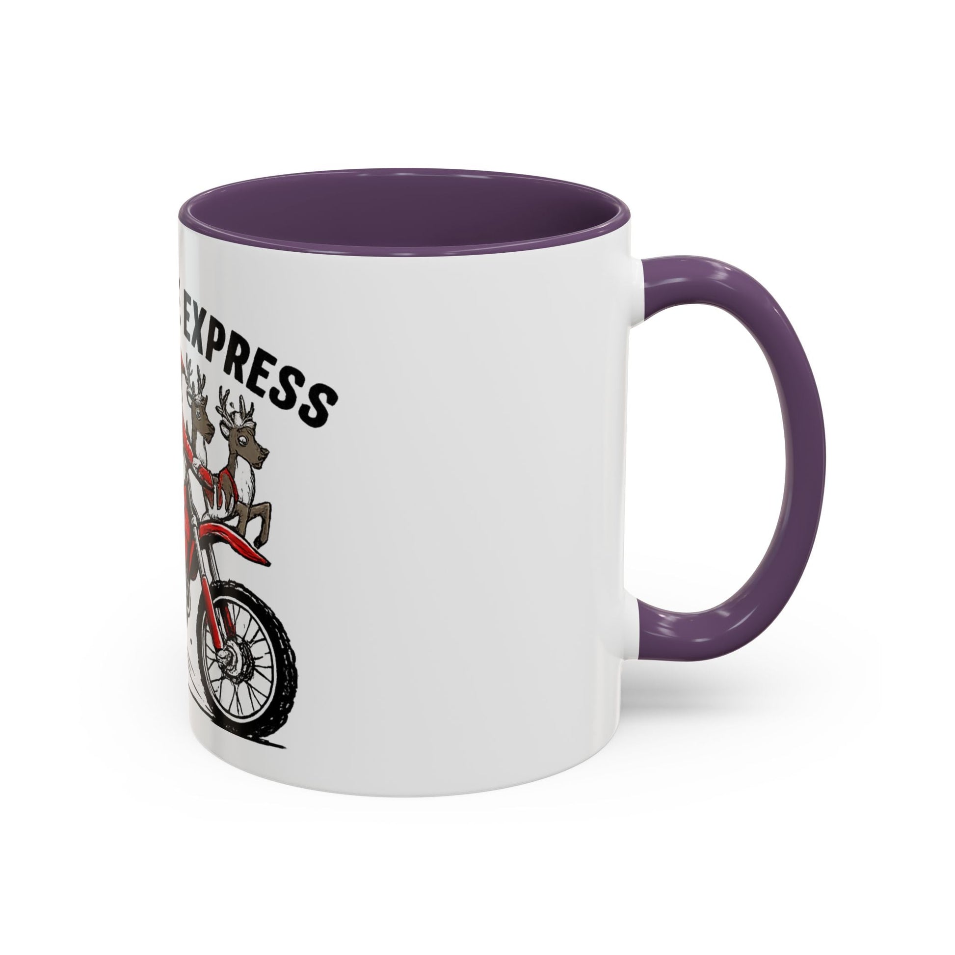 North Pole Express Motocross Santa Accent Mug - SJM Print Store
