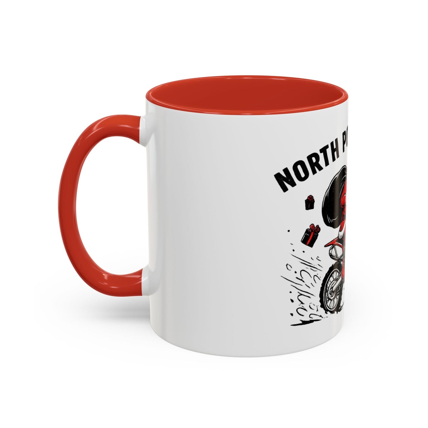 North Pole Express Motocross Santa Accent Mug - SJM Print Store