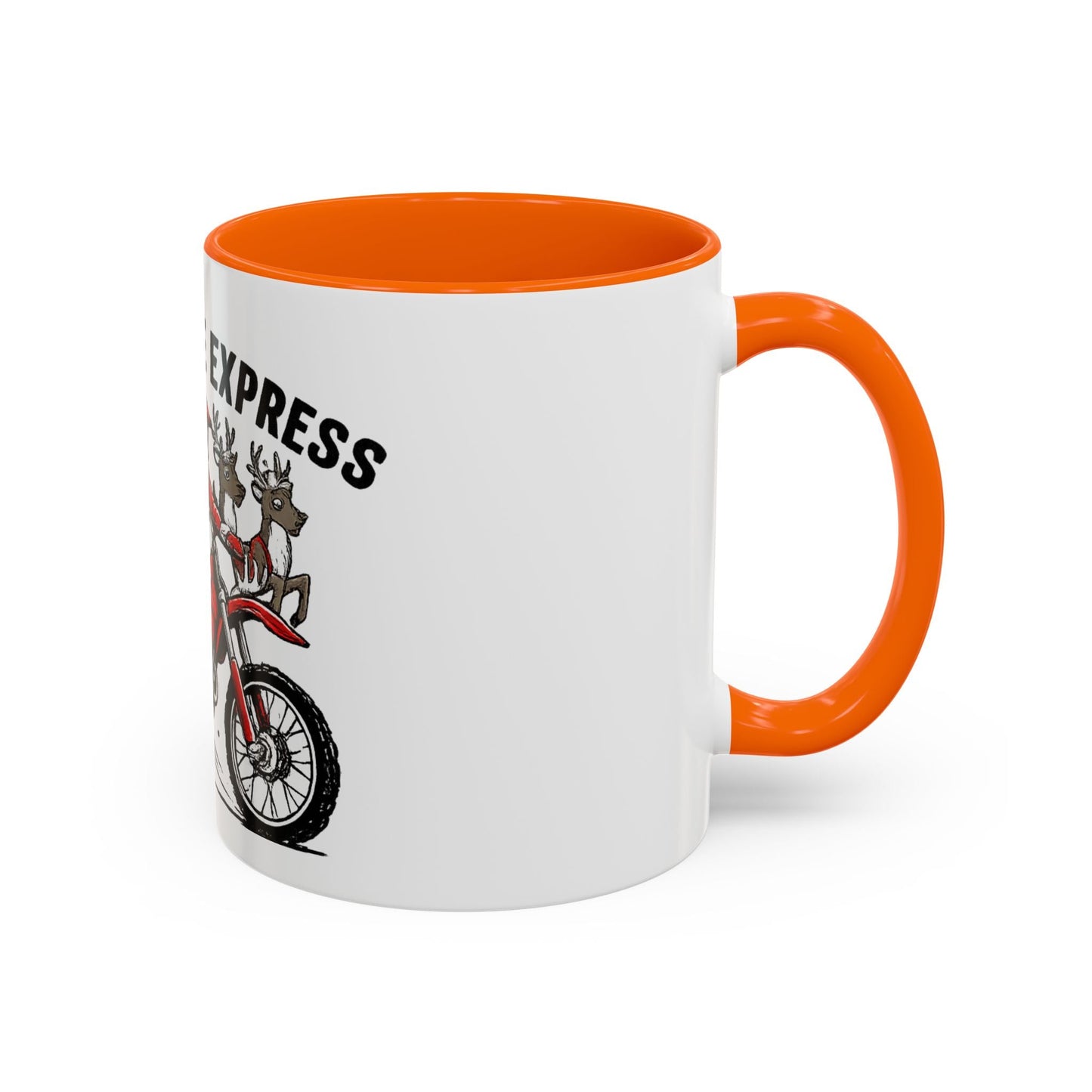 North Pole Express Motocross Santa Accent Mug - SJM Print Store