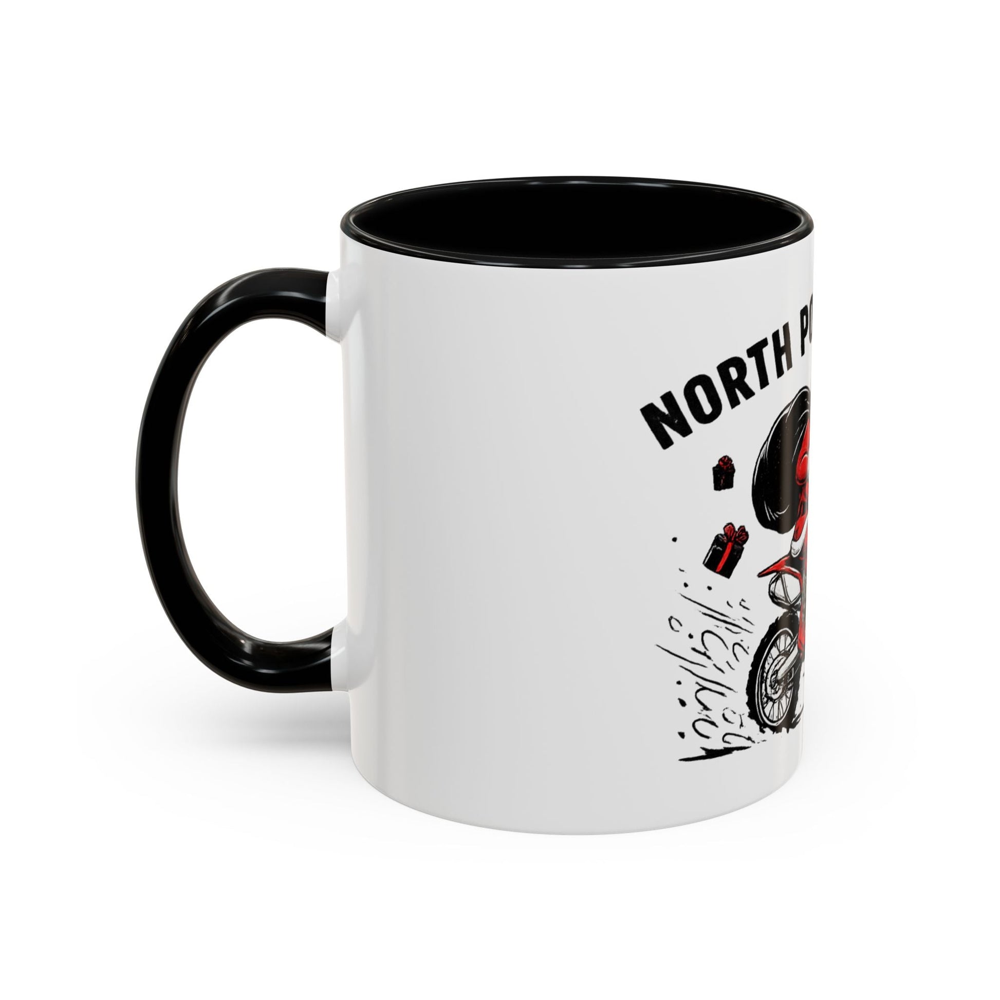 North Pole Express Motocross Santa Accent Mug - SJM Print Store