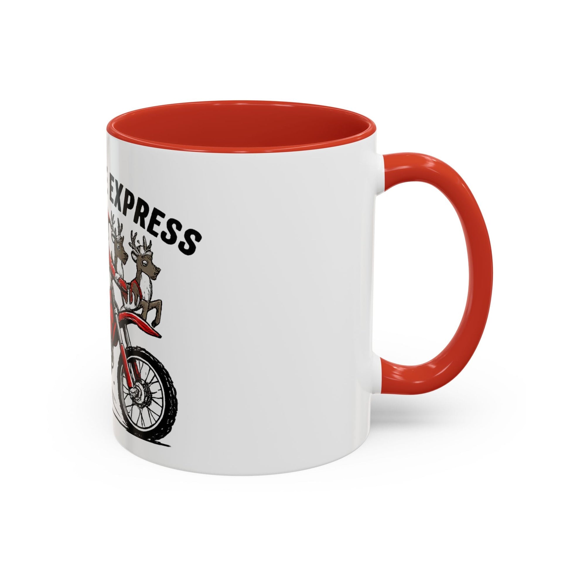 North Pole Express Motocross Santa Accent Mug - SJM Print Store