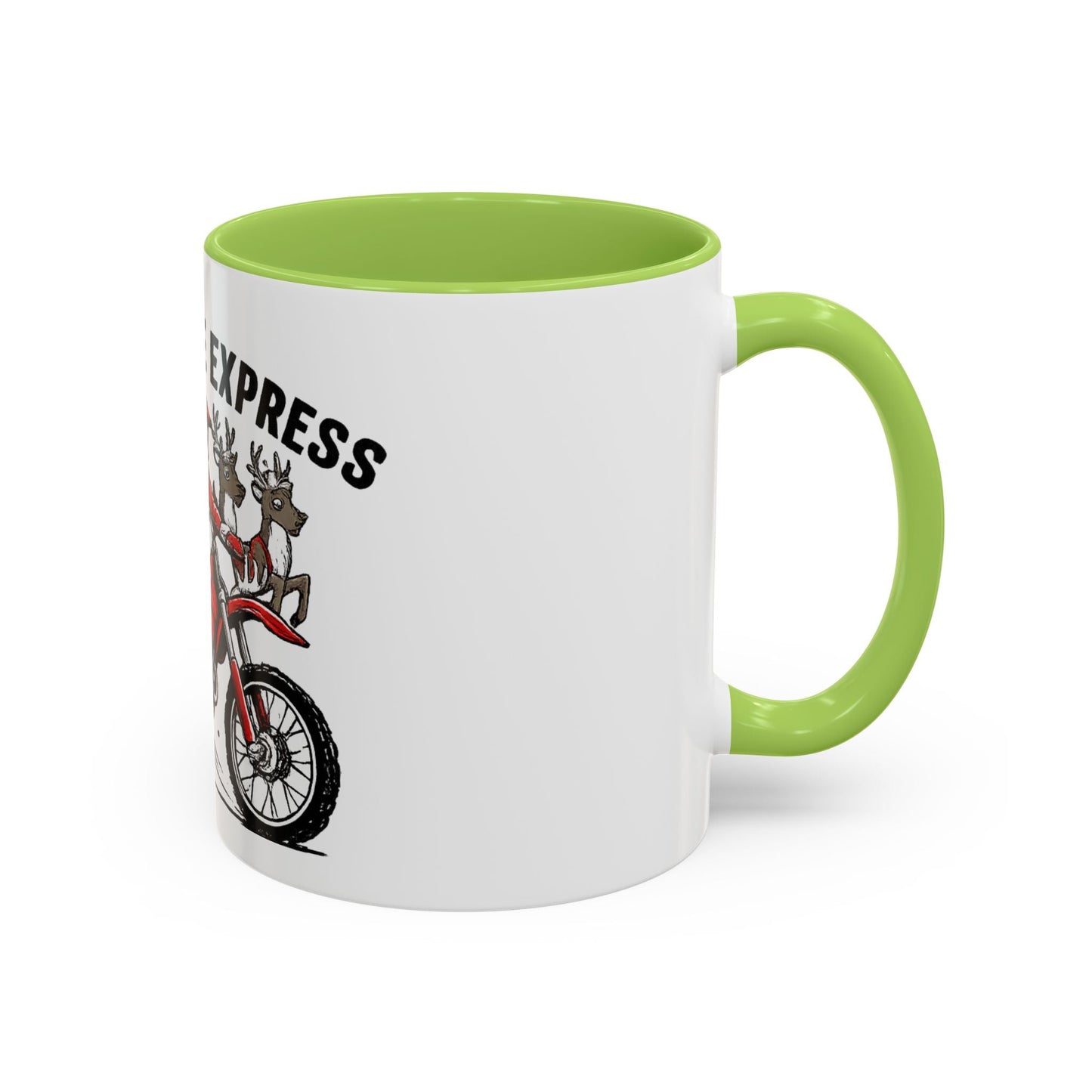 North Pole Express Motocross Santa Accent Mug - SJM Print Store
