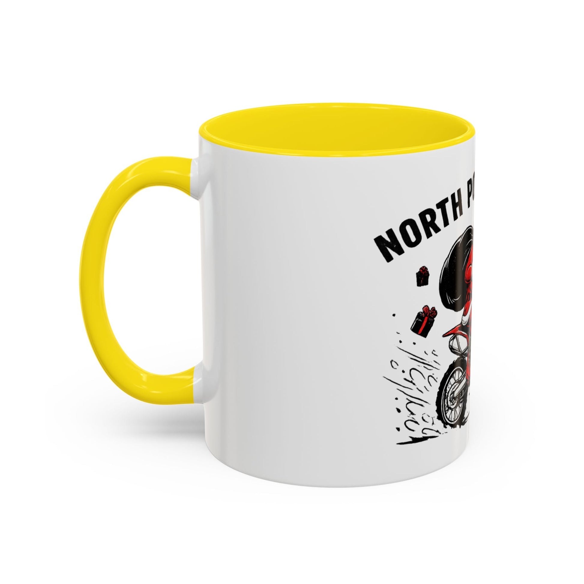 North Pole Express Motocross Santa Accent Mug - SJM Print Store