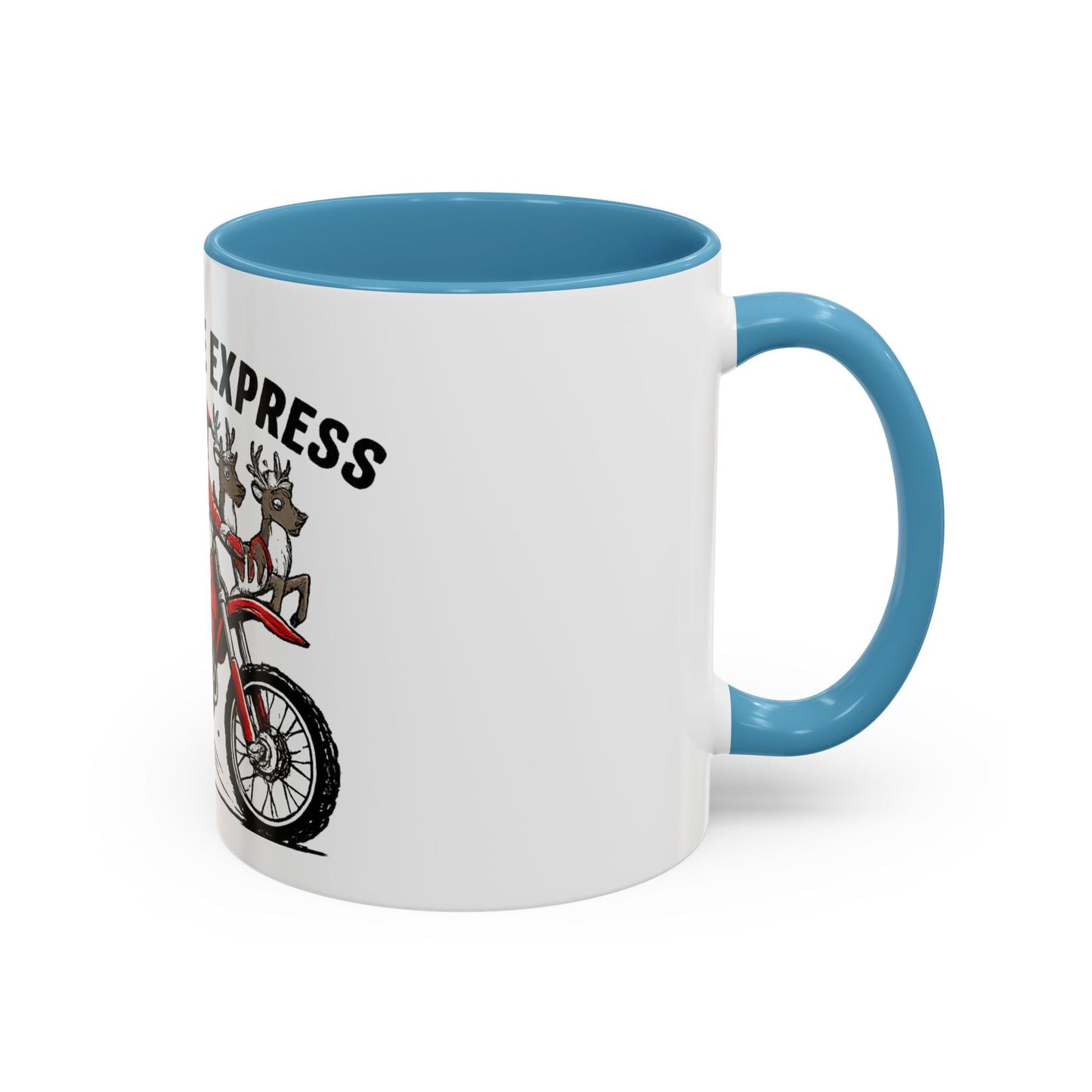 North Pole Express Motocross Santa Accent Mug - SJM Print Store