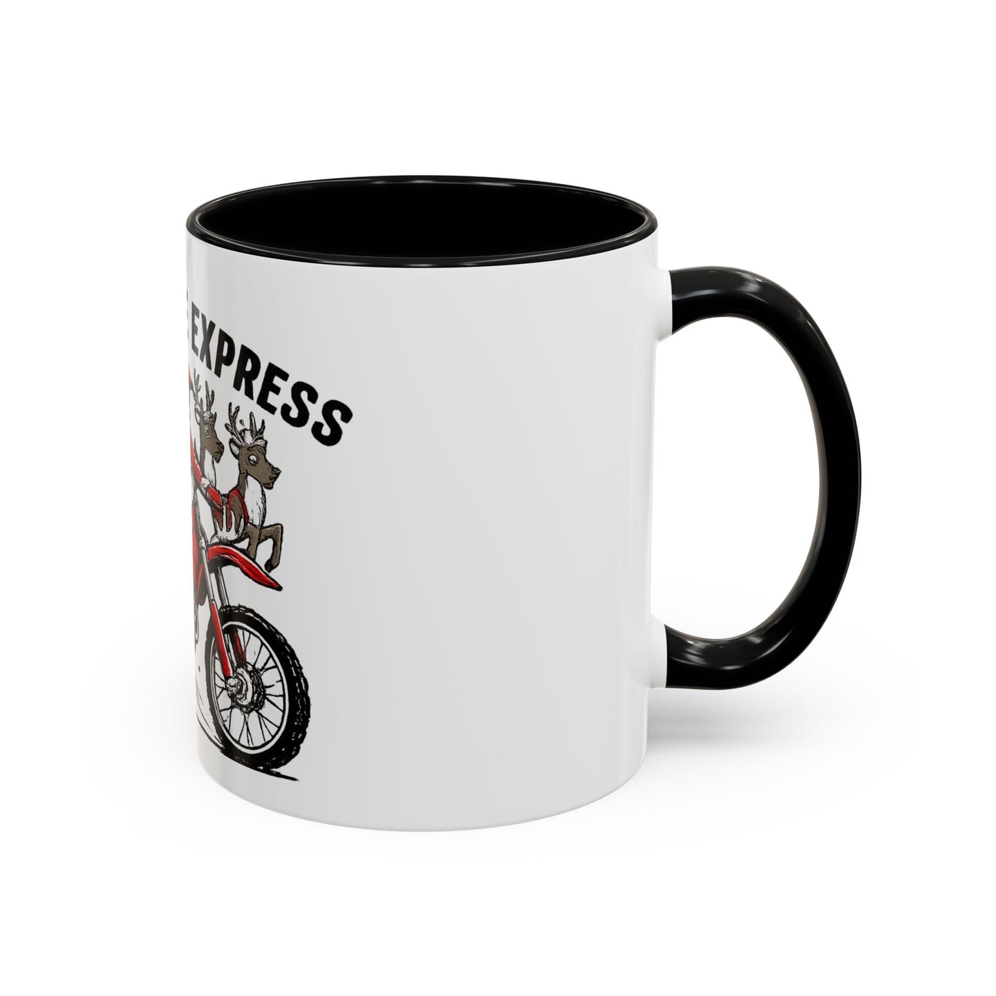 North Pole Express Motocross Santa Accent Mug - SJM Print Store