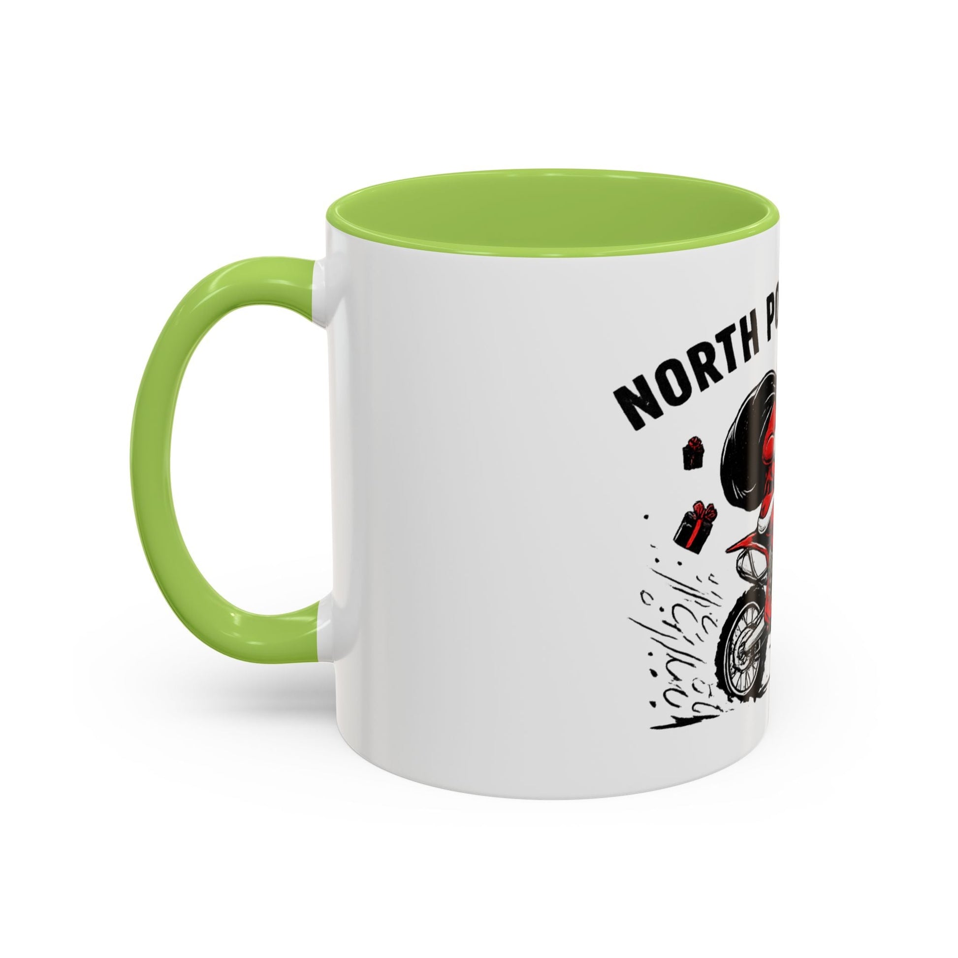 North Pole Express Motocross Santa Accent Mug - SJM Print Store