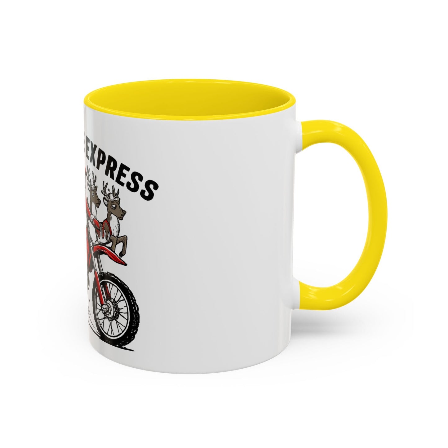 North Pole Express Motocross Santa Accent Mug - SJM Print Store