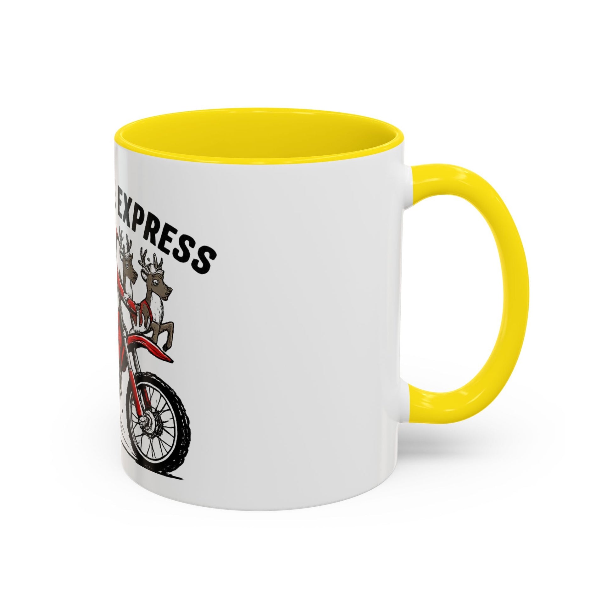 North Pole Express Motocross Santa Accent Mug - SJM Print Store