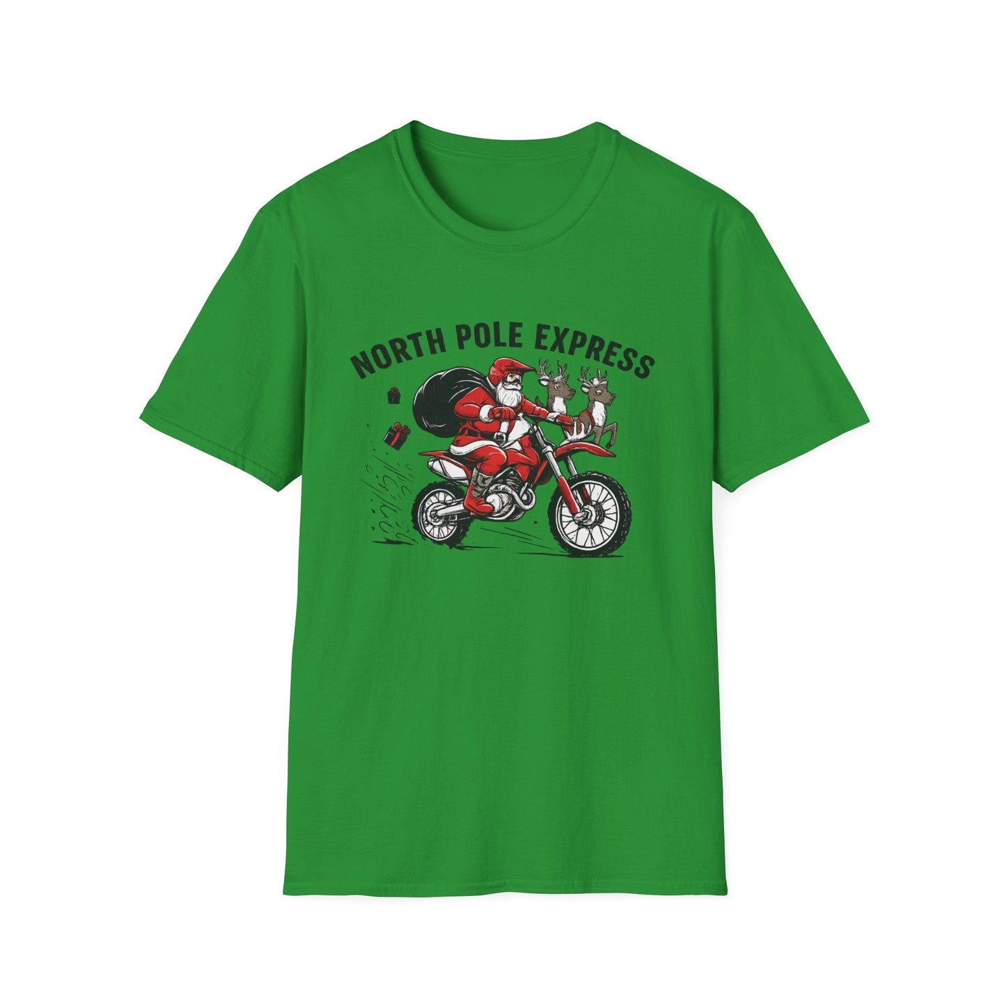 North Pole Express Motocross Santa T-Shirt - SJM Print Store
