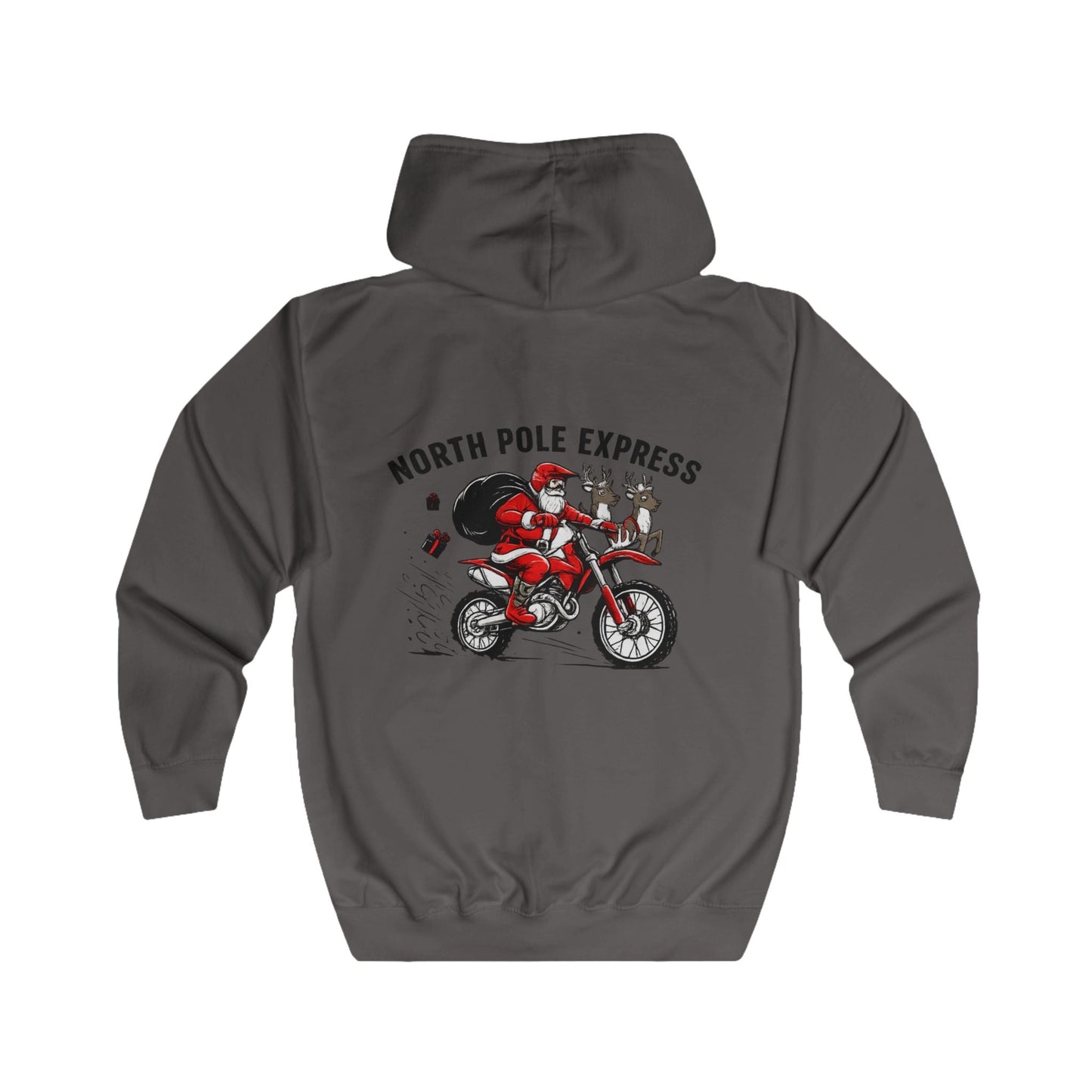North Pole Express Motocross Zip Hoodie - SJM Print Store