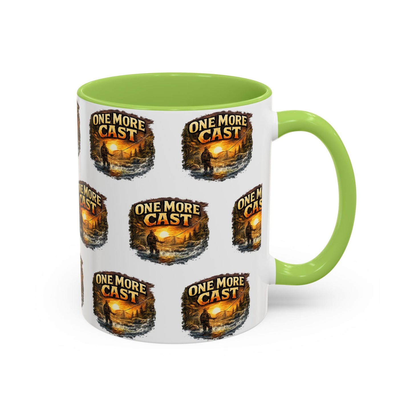 One More Cast Fishing Coffee Mug â€” Accent 11oz - SJM Print Store