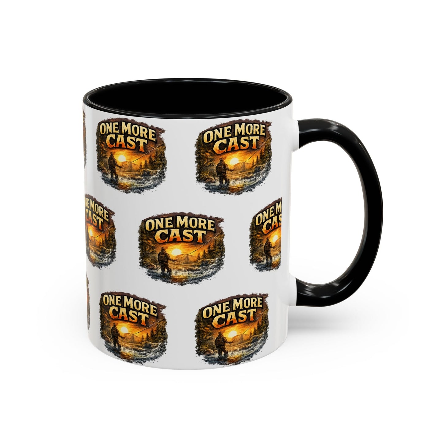 One More Cast Fishing Coffee Mug â€” Accent 11oz - SJM Print Store