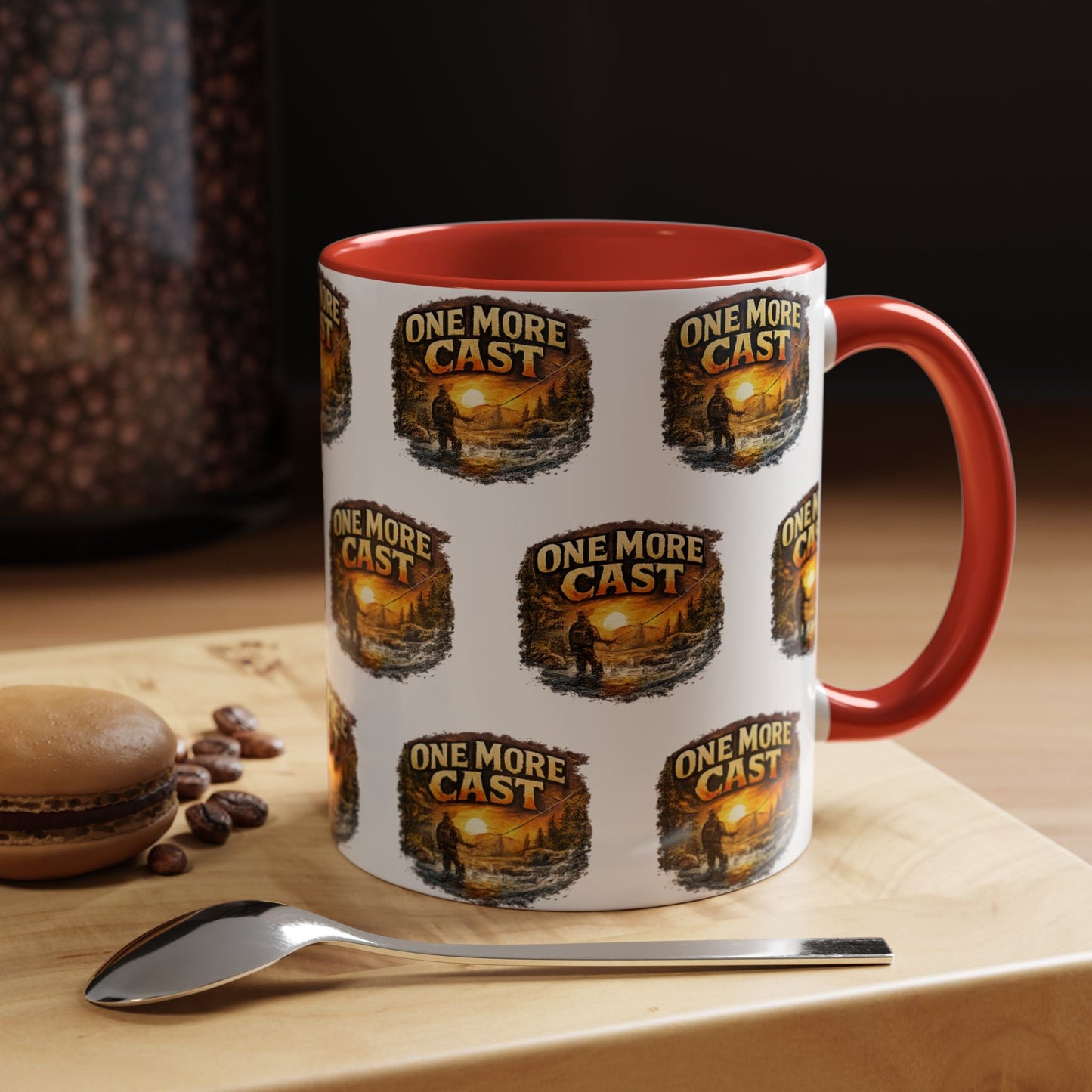 One More Cast Fishing Coffee Mug â€” Accent 11oz - SJM Print Store