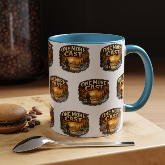 One More Cast Fishing Coffee Mug â€” Accent 11oz - SJM Print Store