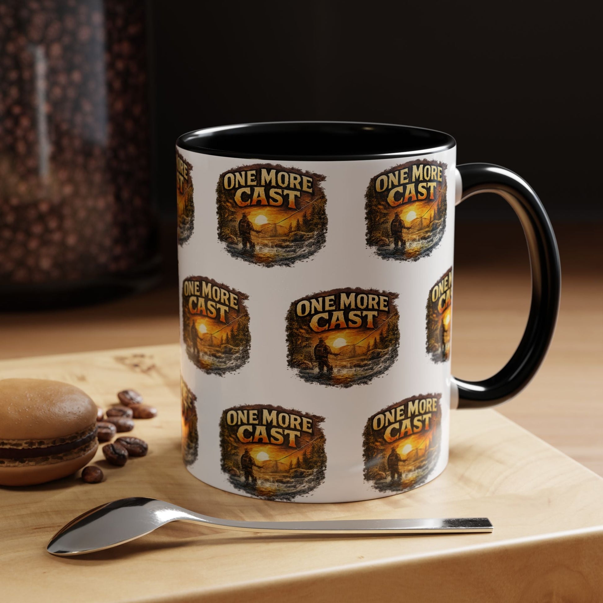 One More Cast Fishing Coffee Mug â€” Accent 11oz - SJM Print Store